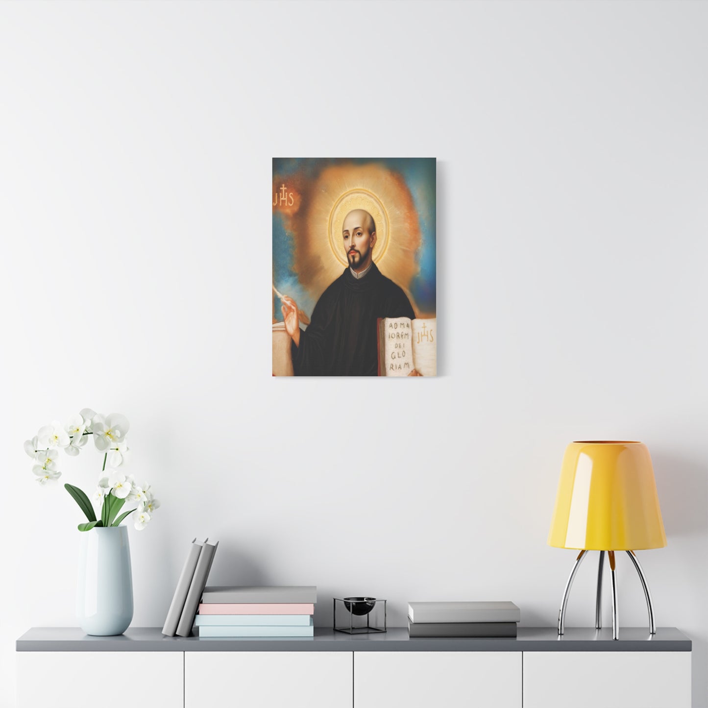 St. Ignatius of Loyola Catholic Canvas Wall Art, Christian Decor