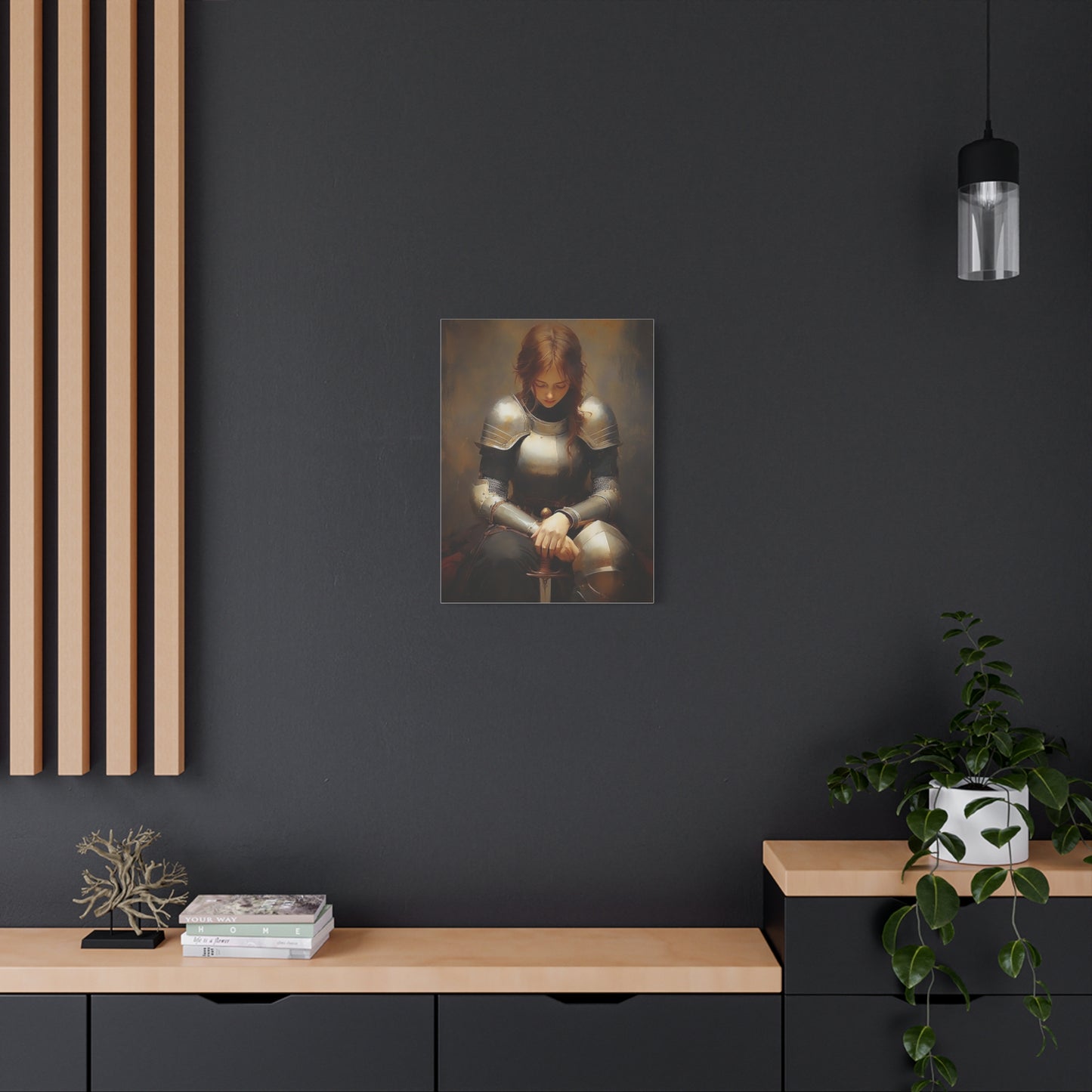 St. Joan of Arc Patron Catholic Canvas Wall Art, Christian Decor
