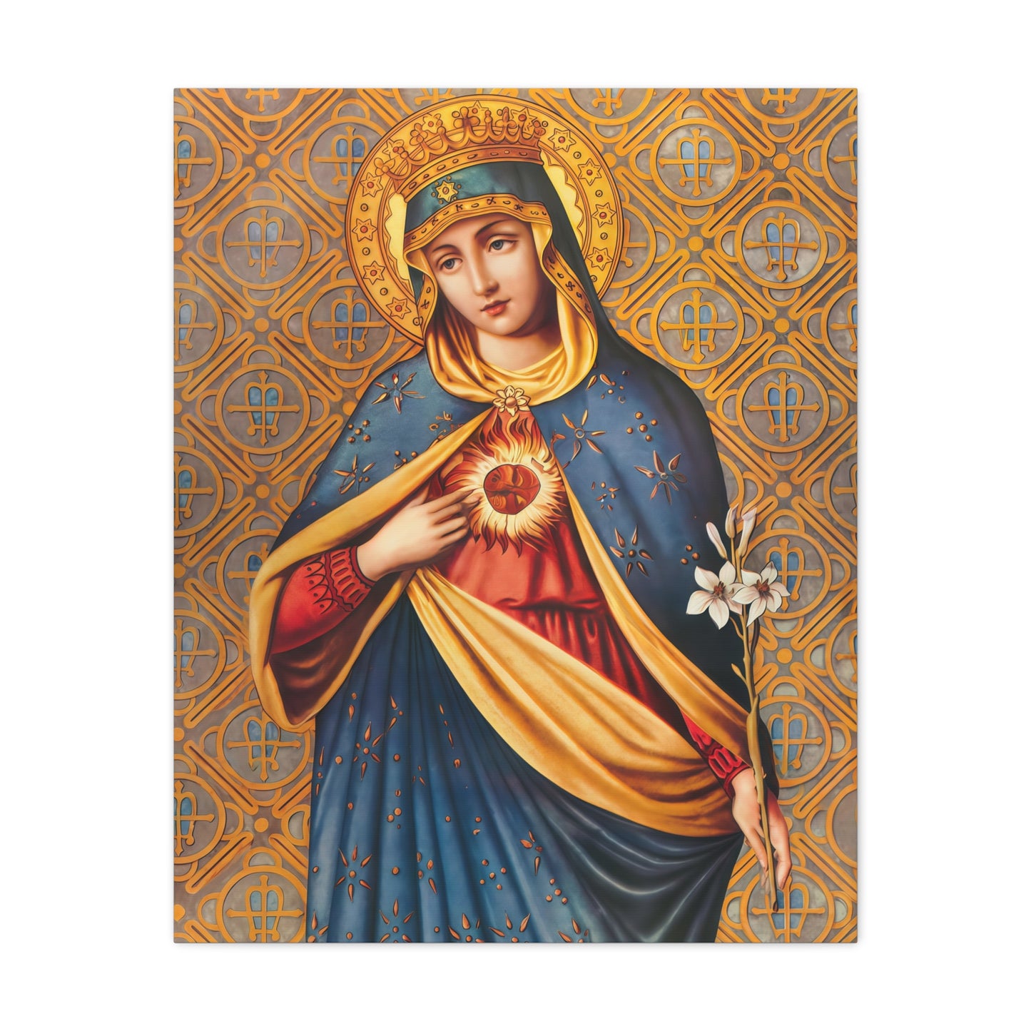 Ready to Hang - Immaculate Conception Mother Mary Catholic Canvas Wall Art, Christian Decor