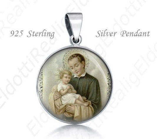 St Stanislaus Kostka Religious Christian 925 Sterling Silver Medal Round Pendant 20mm Jewelry for Necklace