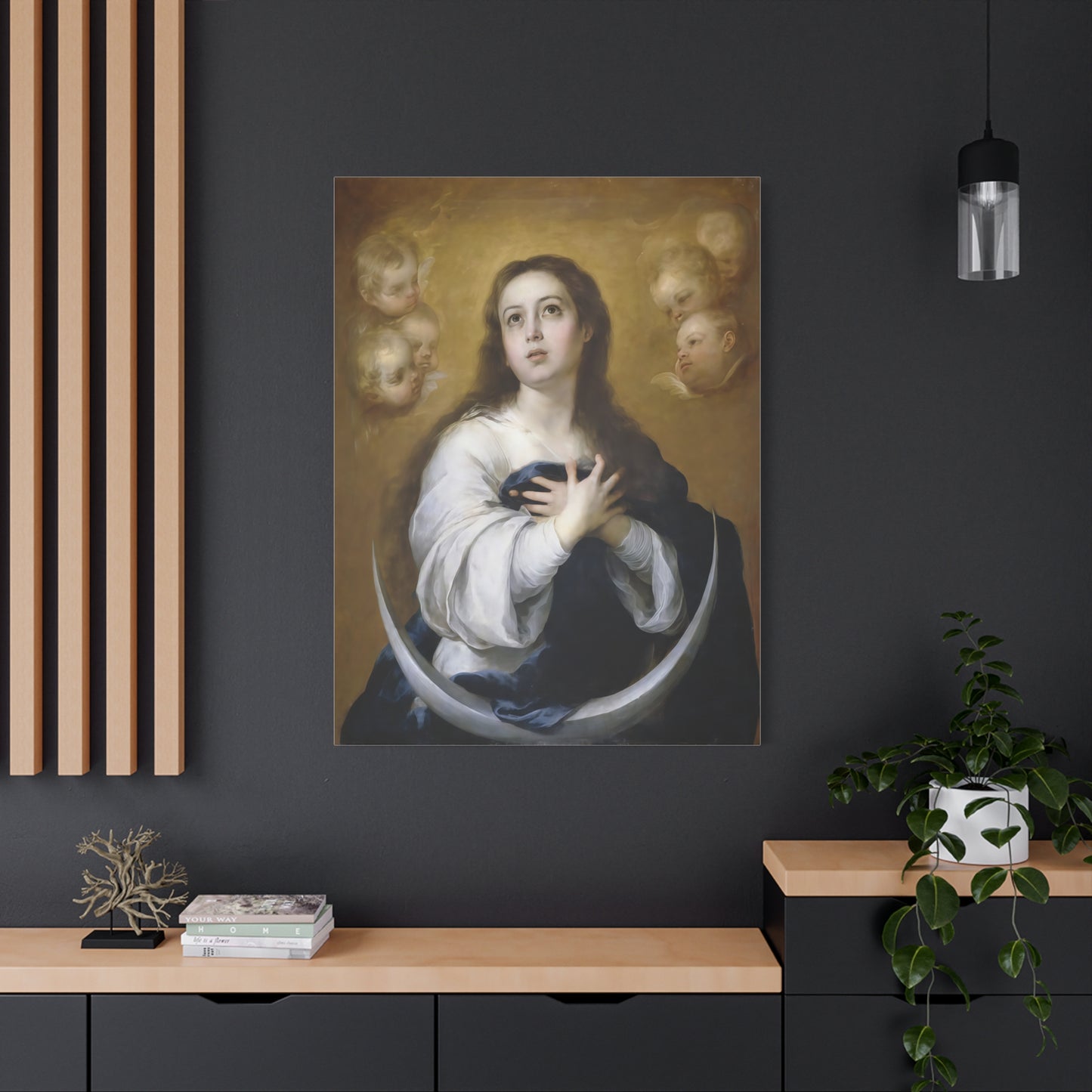 Ready to Hang - Immaculate Conception Virgin Mary Catholic Canvas Wall Art, Christian Decor