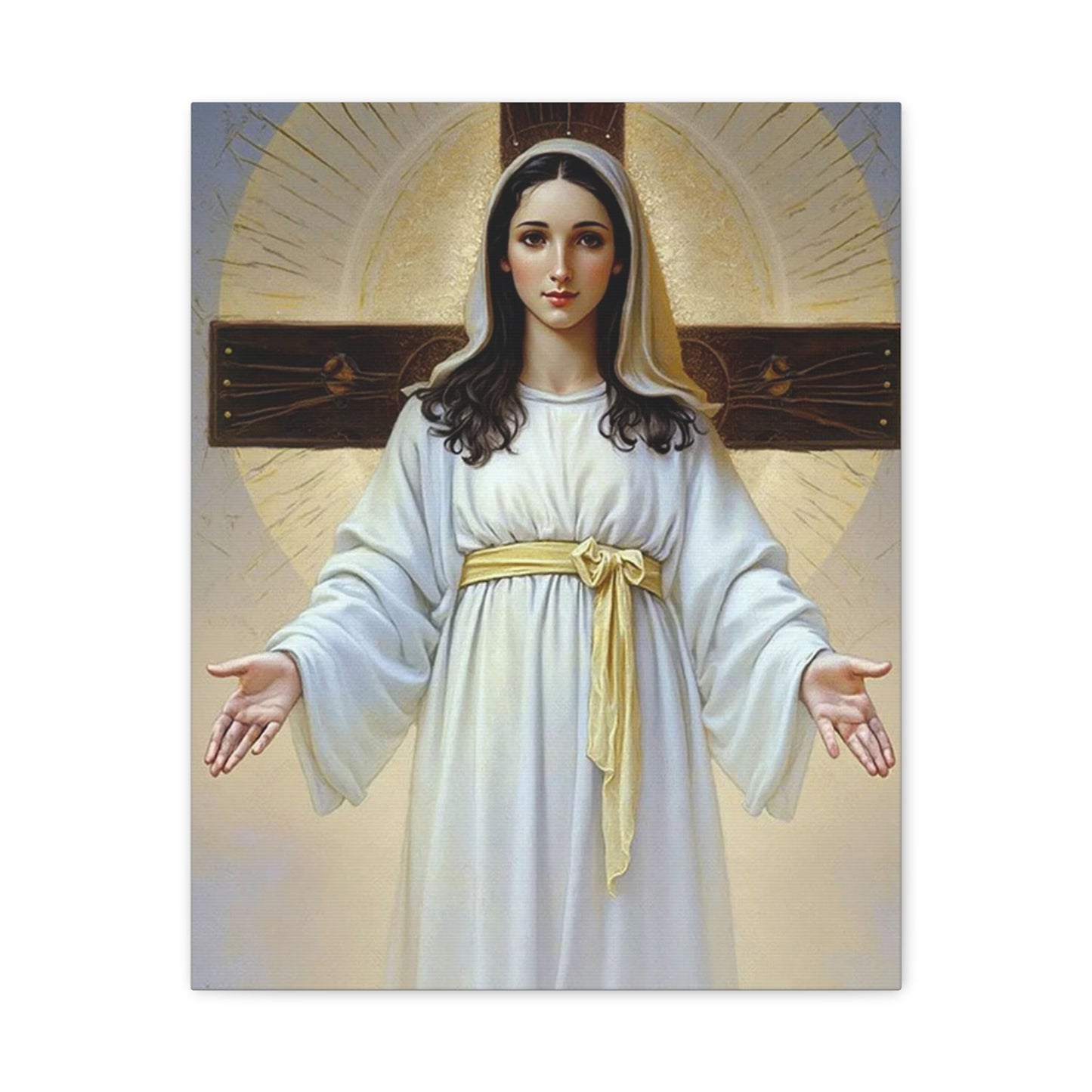 Ships from USA - Our Lady of All Nation - Mother Mary Catholic Canvas Wall Art, Christian Decor