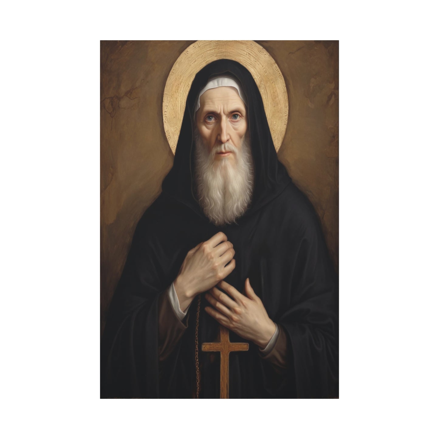 St Benedict of Nursia Canvas Print, Catholic Decor Wall, Gift Religious Christian