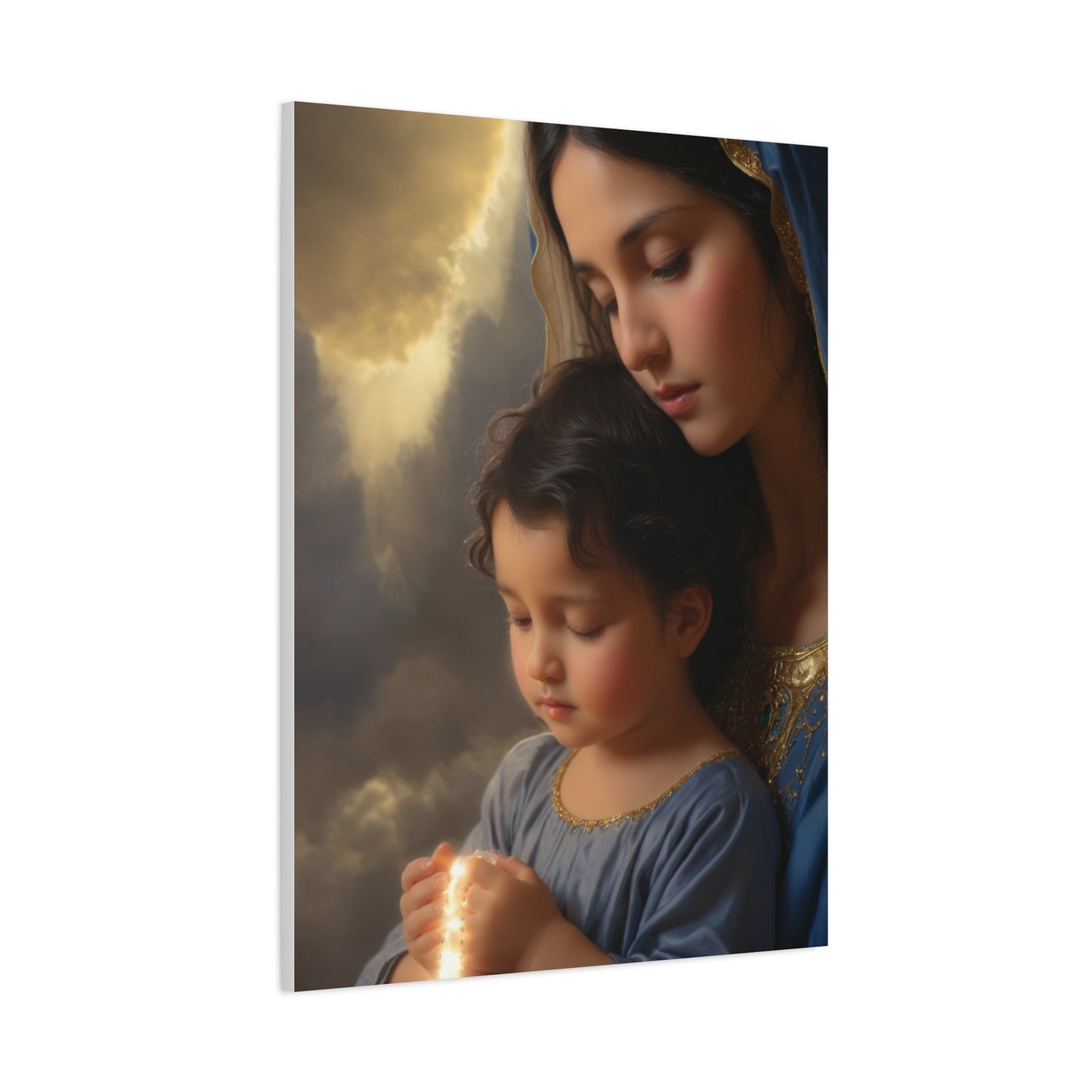 Mary and Baby Jesus Catholic Canvas Wall Art, Christian Decor