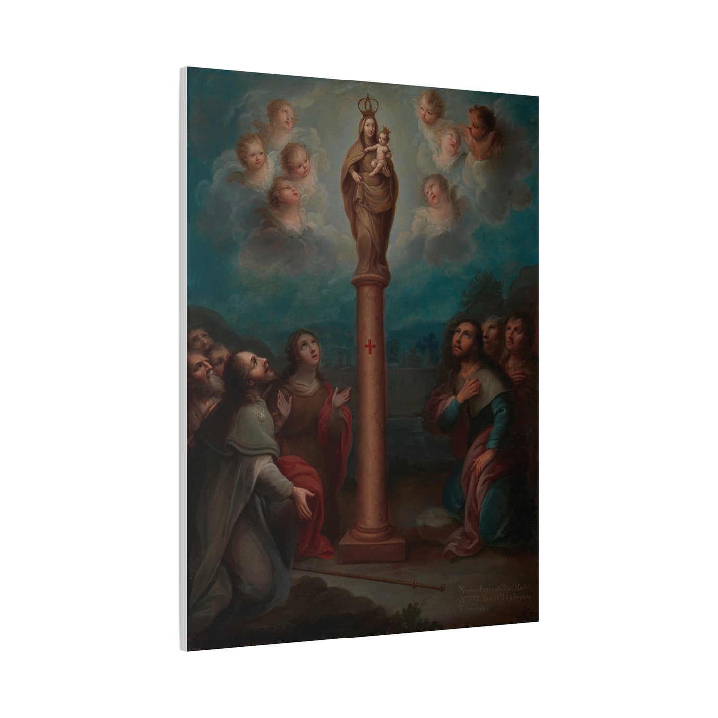 The Apparition of the Virgin of El Pilar to St. James Catholic HQ Print on Canvas Ready To Hang - Virgin Mary Canvas