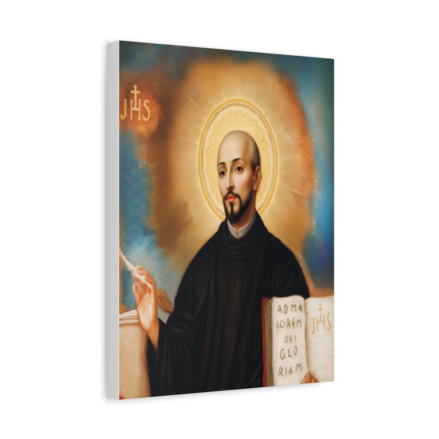St. Ignatius of Loyola Catholic Canvas Wall Art, Christian Decor