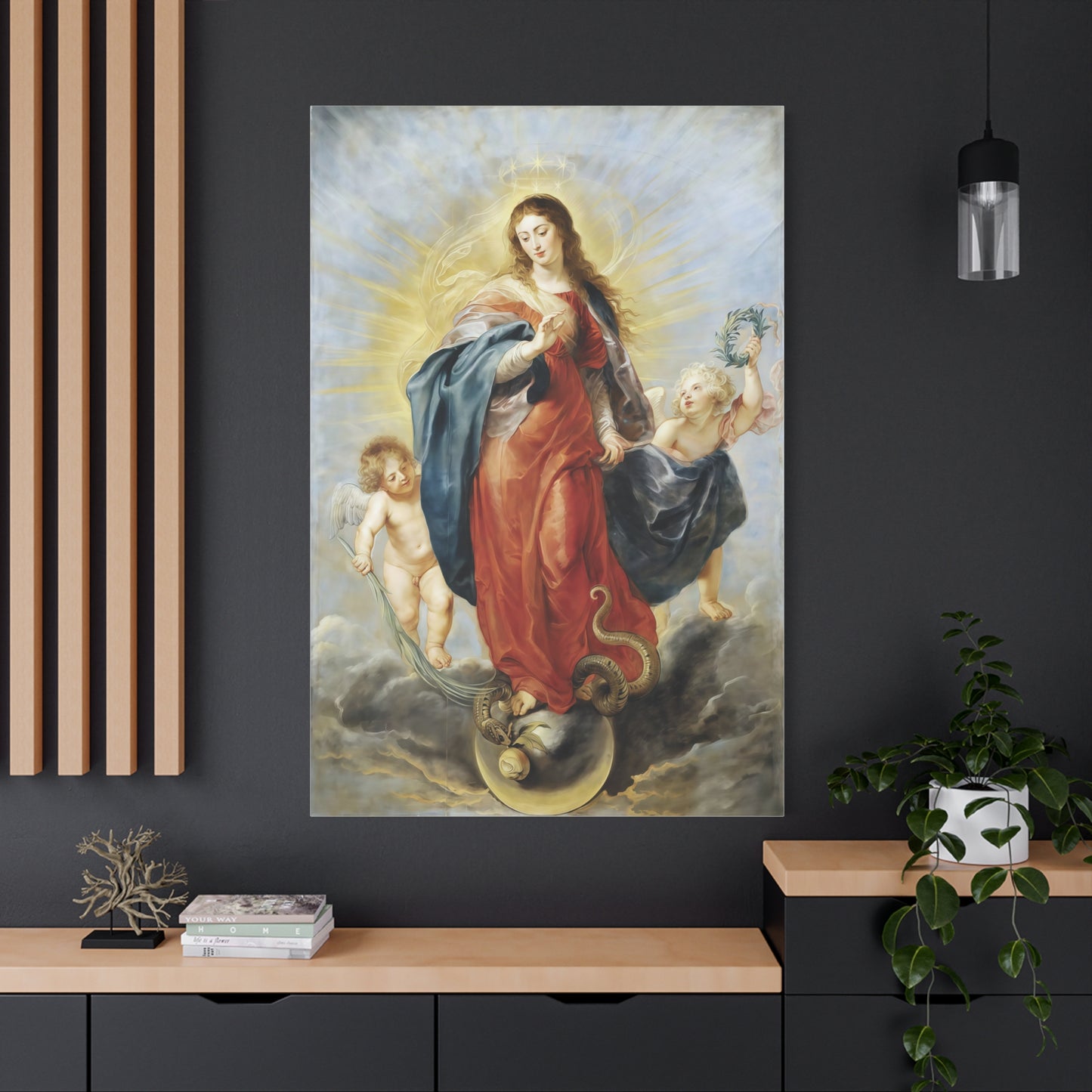 Ready To Hang - Mother Mary Immaculate Conception Catholic Canvas Wall Art, Christian Decor Our Lady