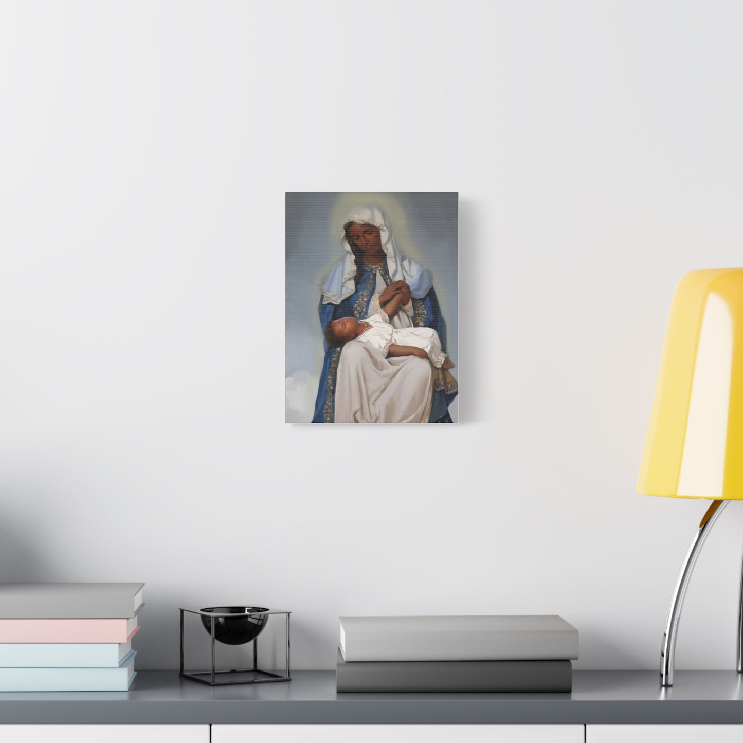 Our Lady Providence Mary Brown Skin Catholic Canvas Wall Art, Christian Decor