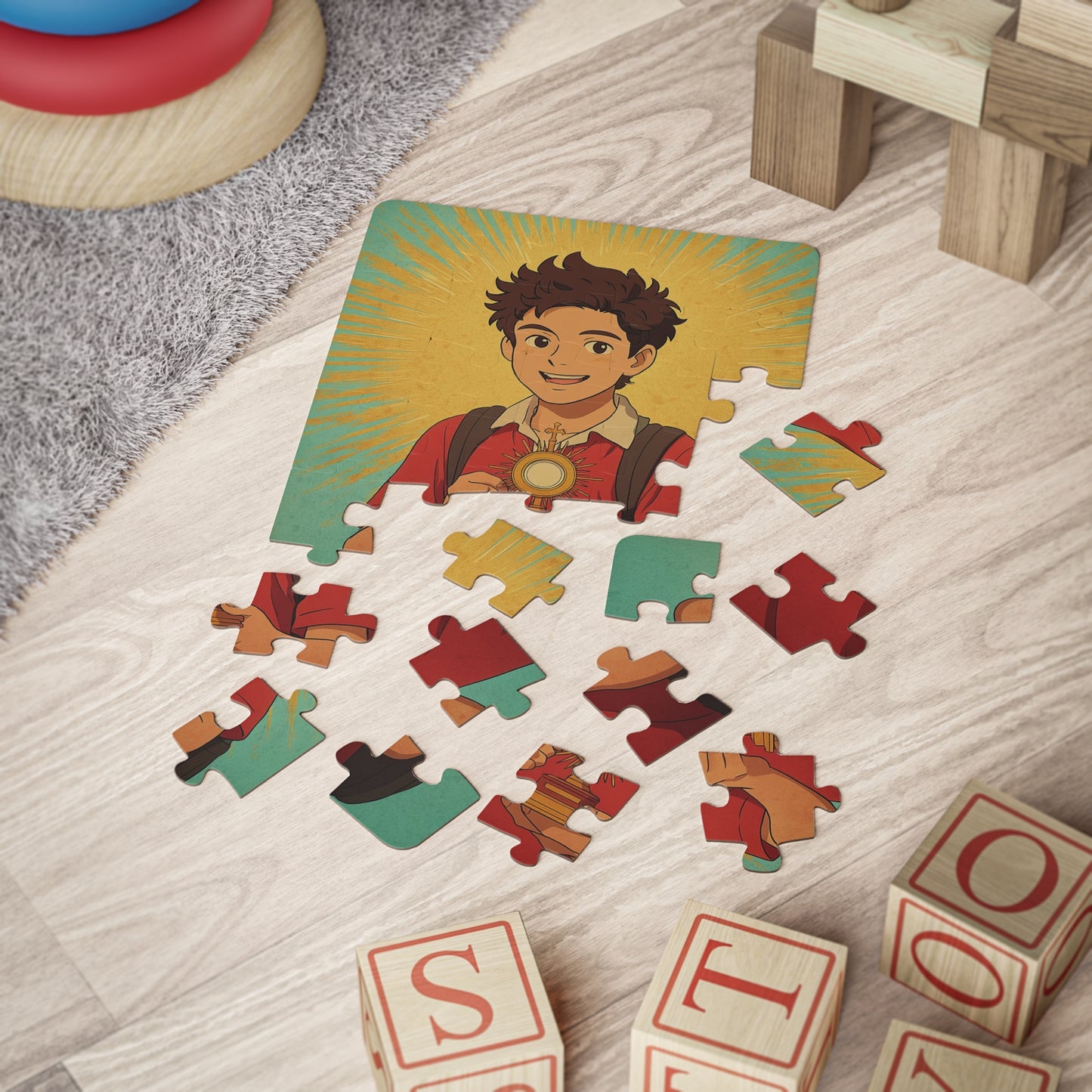 Blessed Carlo Acutis - 30-Piece Kid Puzzle, Inspirational Bible, Catholic teacher gift, Religious Jigsaw, Catholic kid toy
