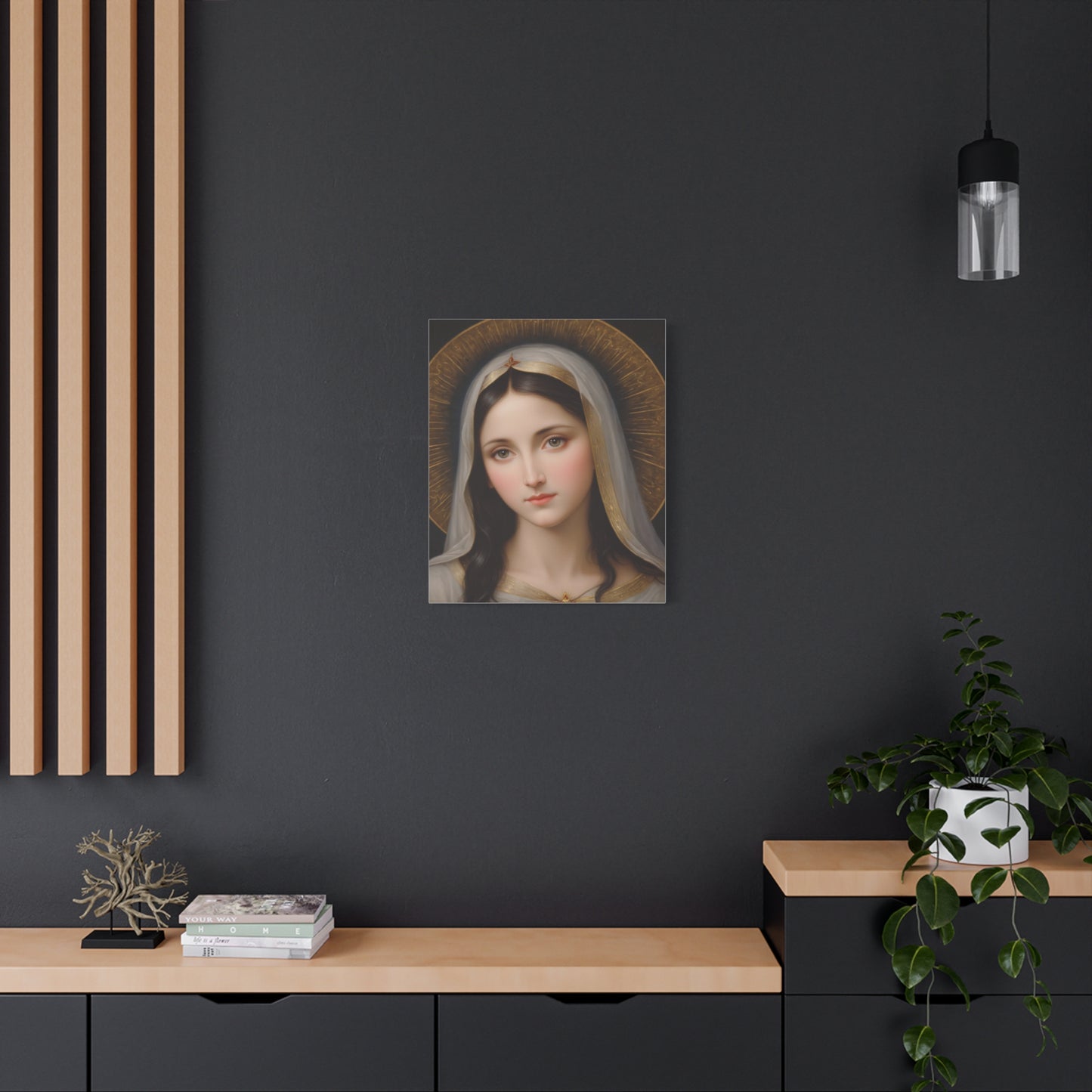 Our Blessed Lady Holy Mary Catholic Canvas Wall Art, Christian Decor