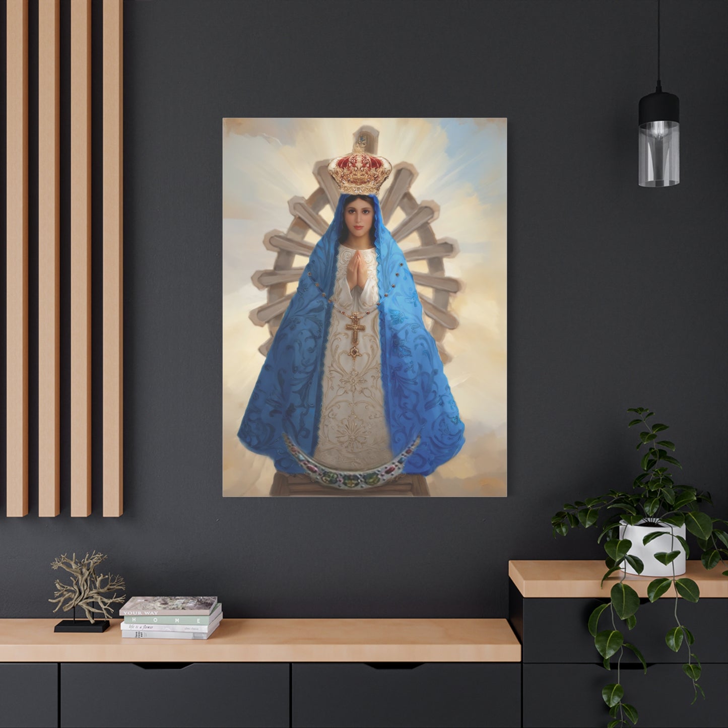 Ready to Hang - Our Lady of Lujan Virgin Mary Catholic Canvas Wall Art, Christian Decor