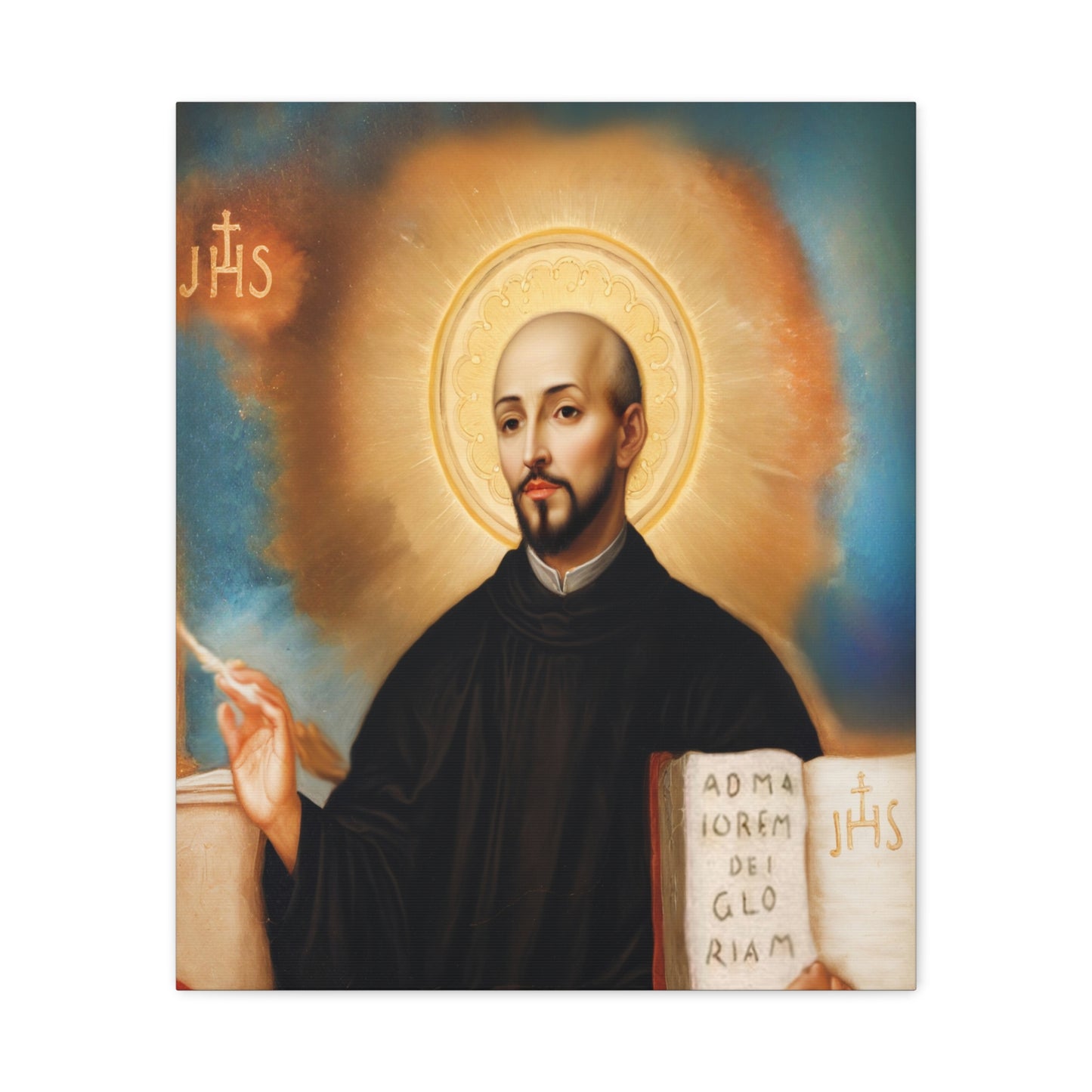 St. Ignatius of Loyola Catholic Canvas Wall Art, Christian Decor