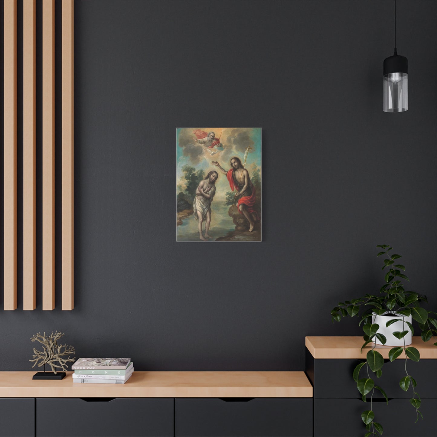 The Baptism of Christ Jesus Catholic HQ Print on Canvas Ready To Hang - Virgin Mary Canvas