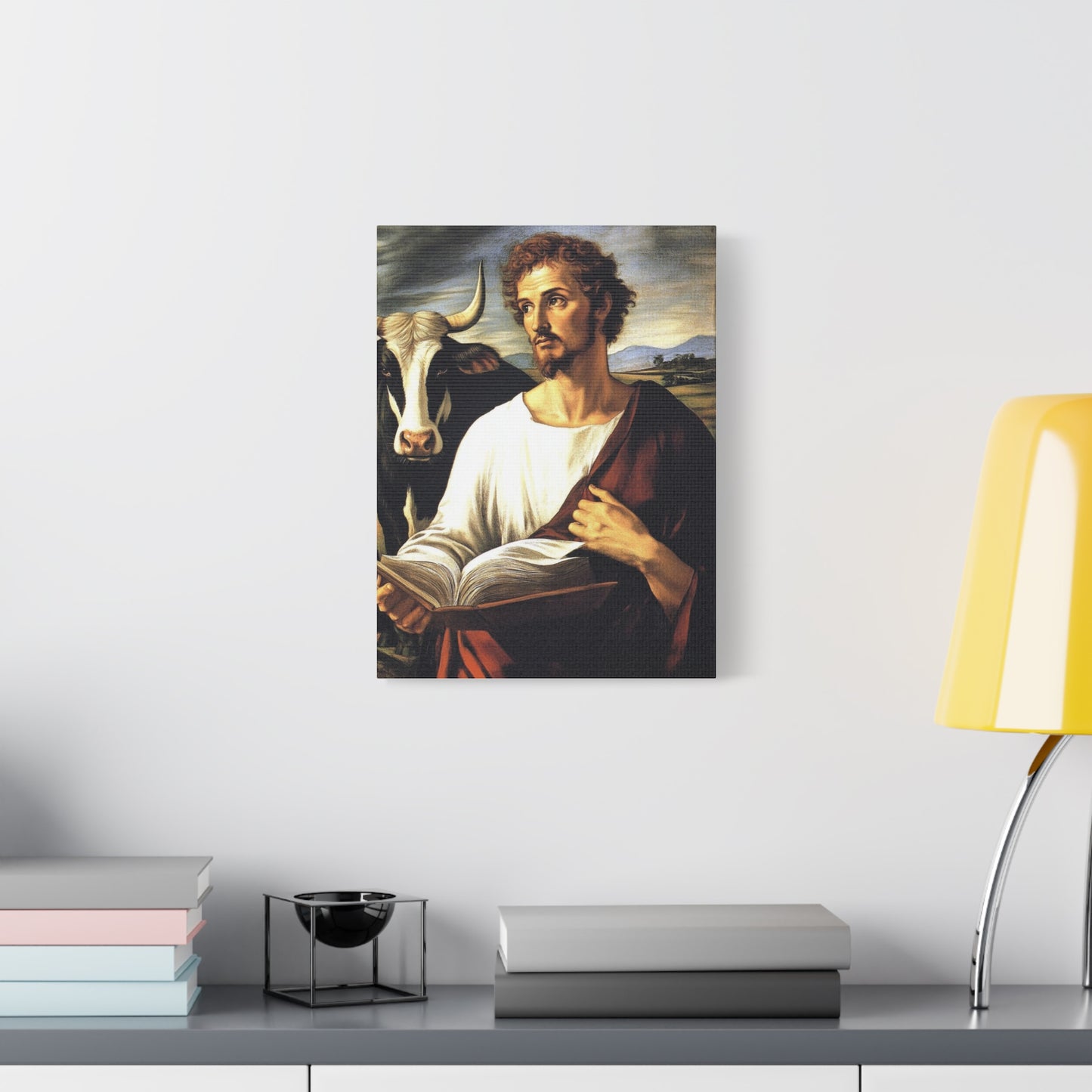 St. Luke the Evangelist Catholic Canvas Wall Art, Christian Decor