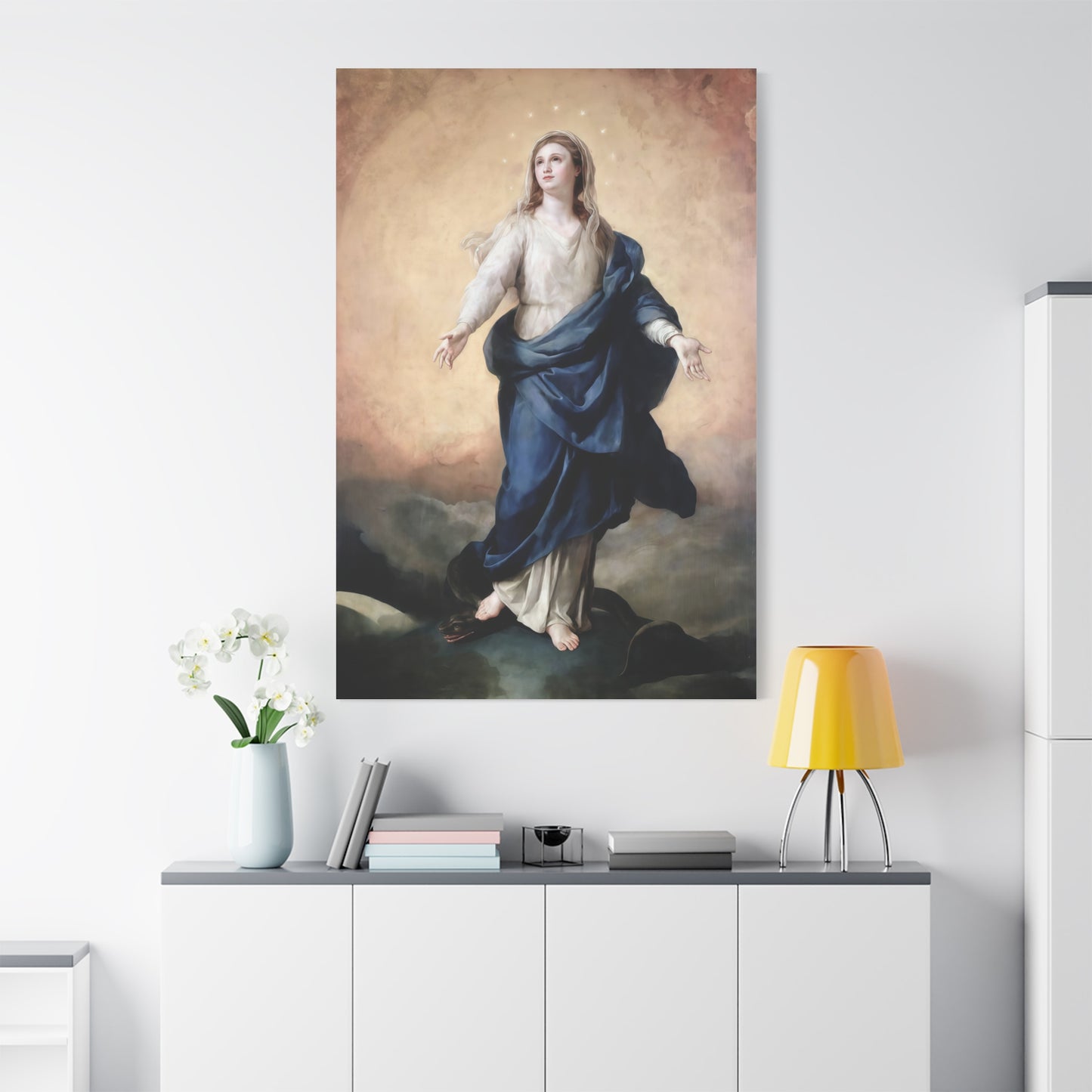 Ready to Hang - Immaculate Conception Virgin Mary Catholic Canvas Wall Art, Christian Decor