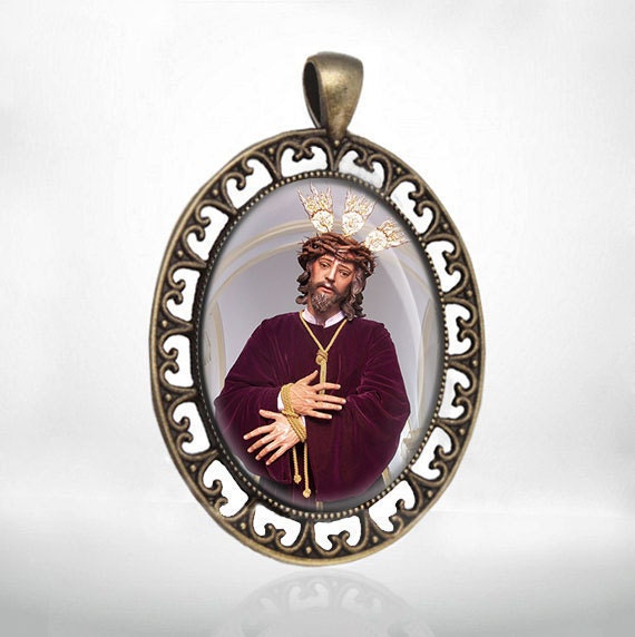 Christ the Redeemer Jesus Good Success Catholic Medal Pendant Cabochon Religious Jewelry