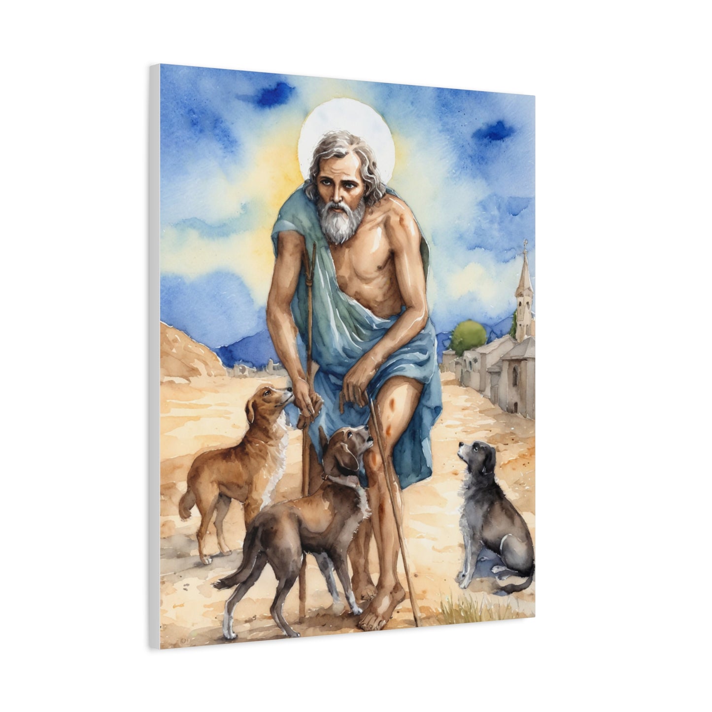 St. Lazarus of Bethany Catholic Canvas Wall Art, Christian Decor