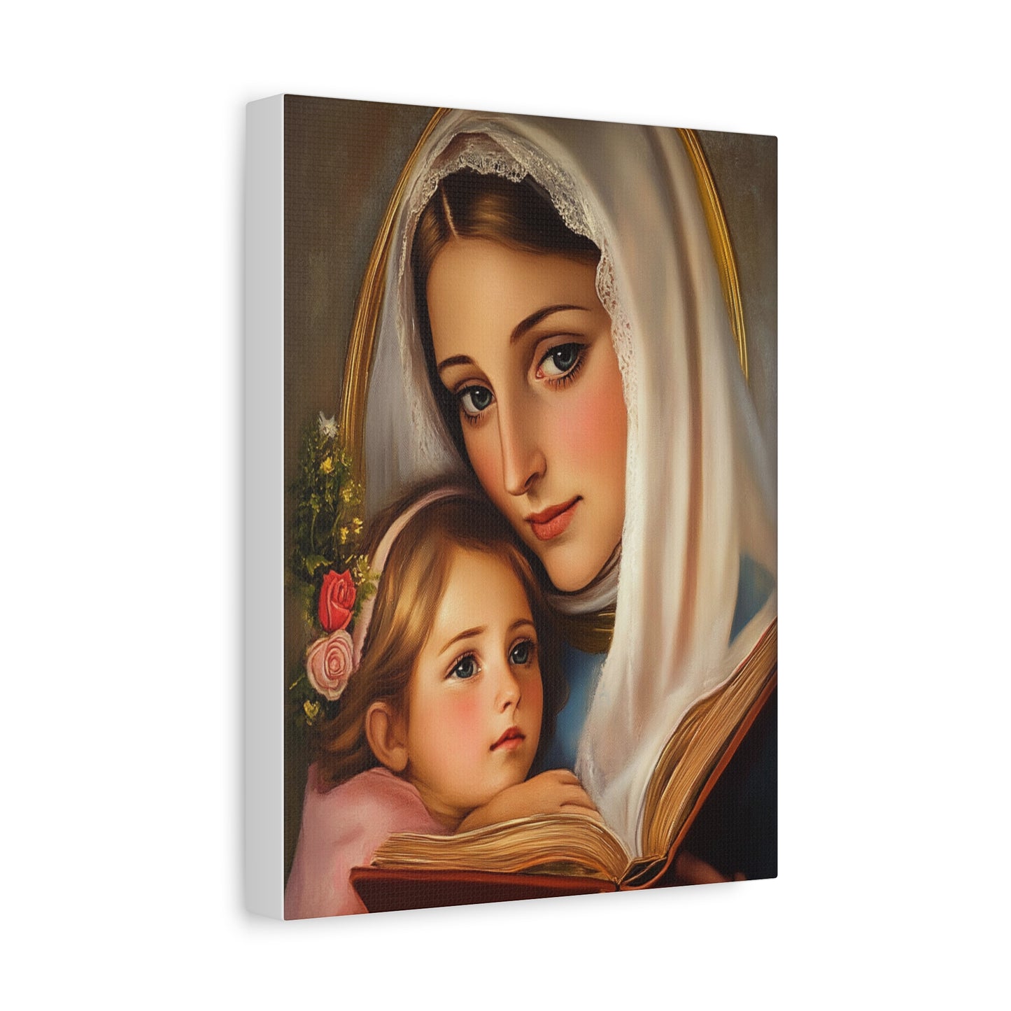 St. Anne and Mary Canvas Print, Catholic Decor Wall, Gift Religious Christian