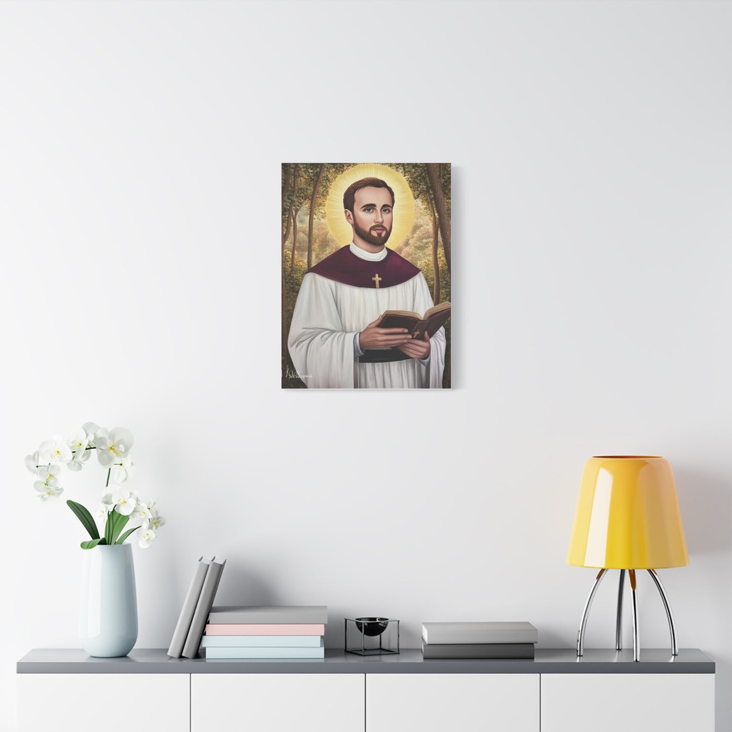 St. Gabriel Lalemant Catholic Canvas Wall Art, Christian Decor