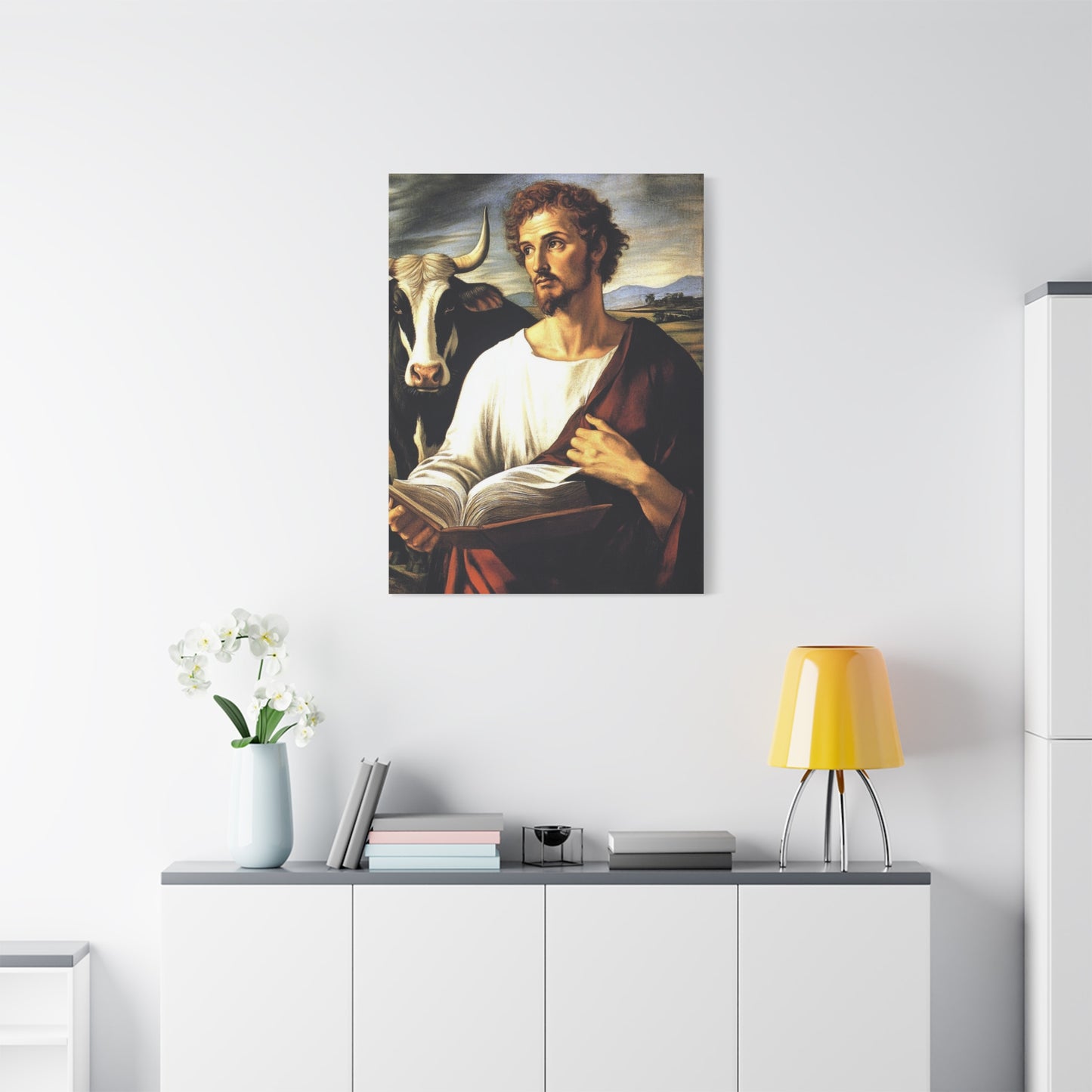 St. Luke the Evangelist Catholic Canvas Wall Art, Christian Decor