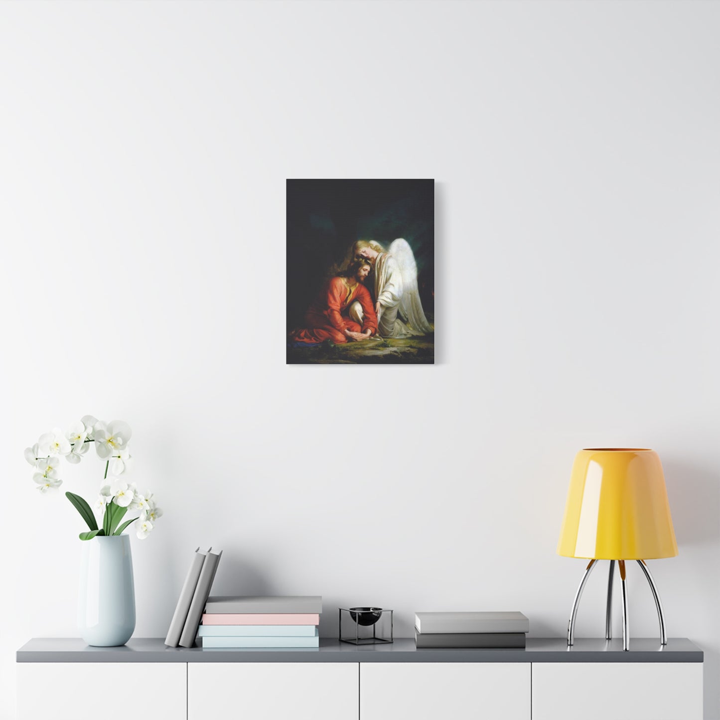 Ready To Hang - Bloch Gethsemane Jesus and Angel Praying - Agony in the Garden Catholic Canvas Wall Art, Christian Decor