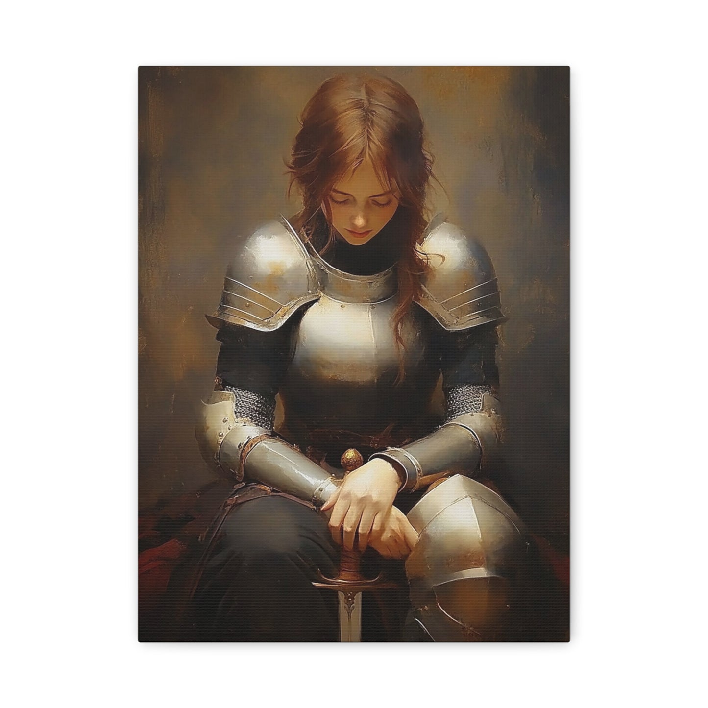 St. Joan of Arc Patron Catholic Canvas Wall Art, Christian Decor