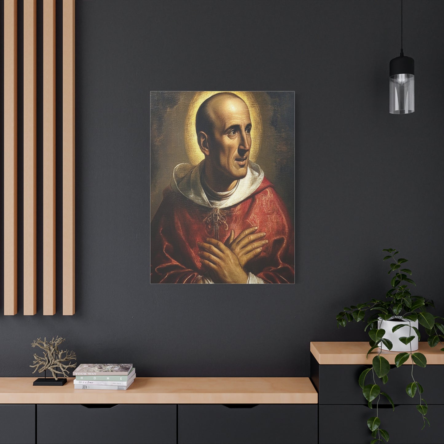 Charles Borromeo Canvas Print, Catholic Decor Wall, Gift Religious Christian