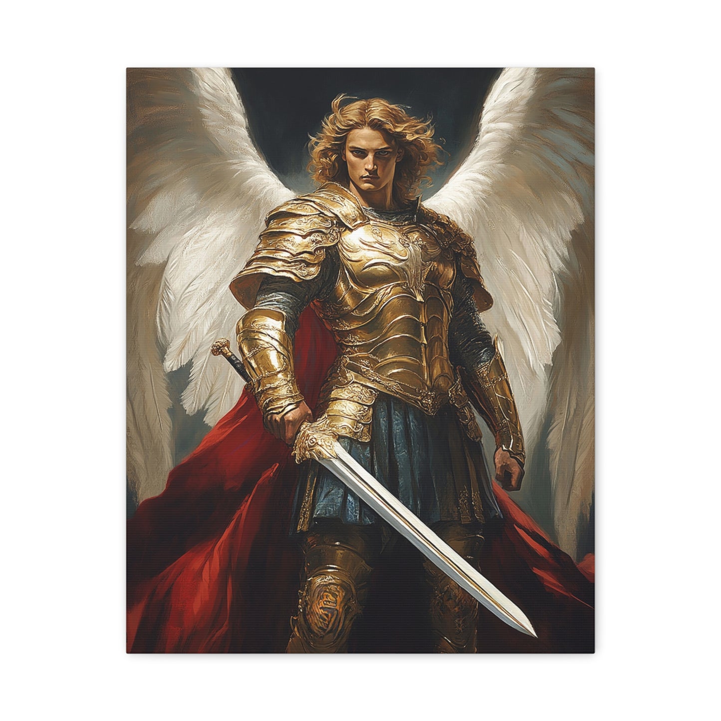 Archangel Michael Catholic digital print Canvas Print, Catholic Decor Wall, Gift Religious Christian