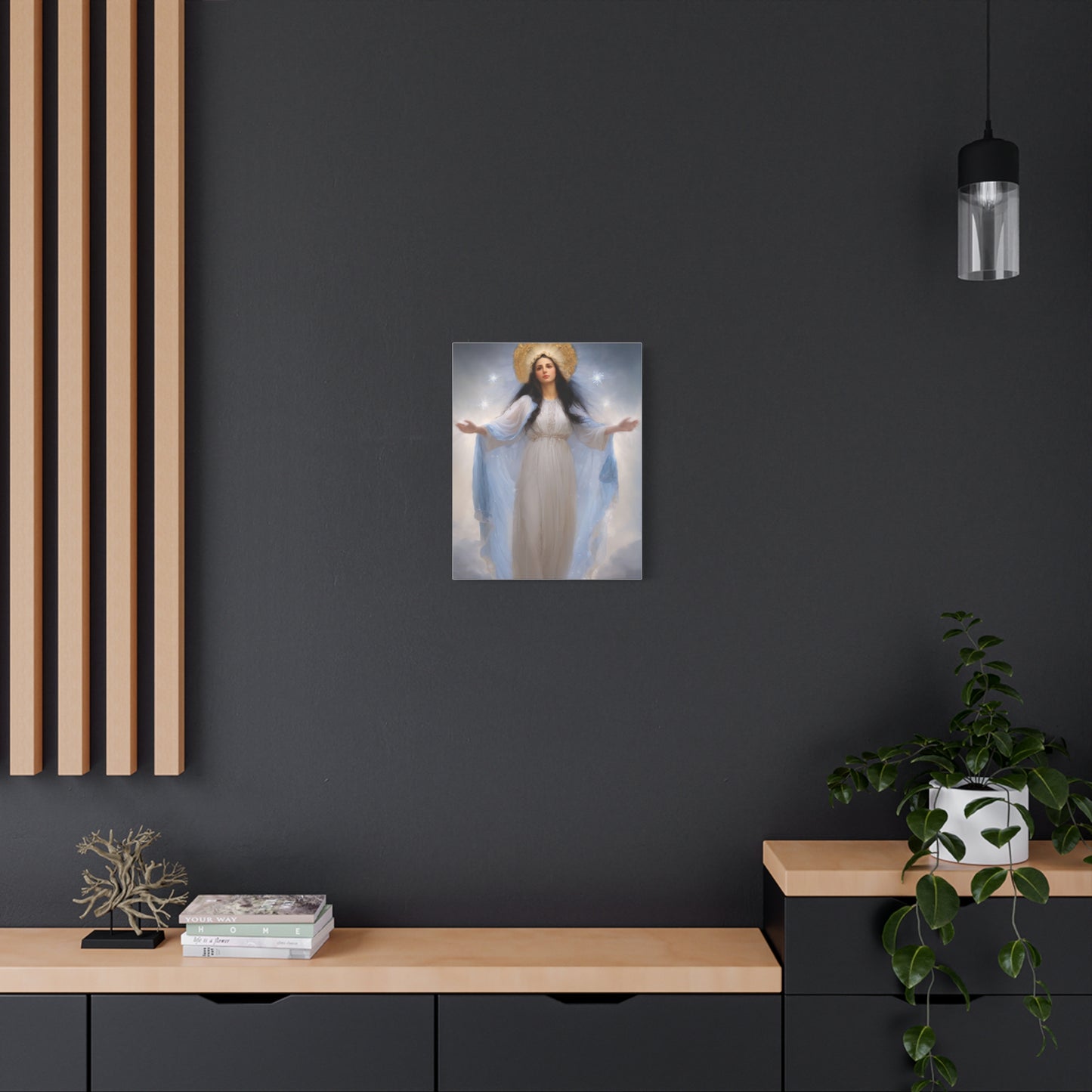 Ready to Hang - Our Lady of Stars Virgin Mary Catholic Canvas Wall Art, Christian Decor