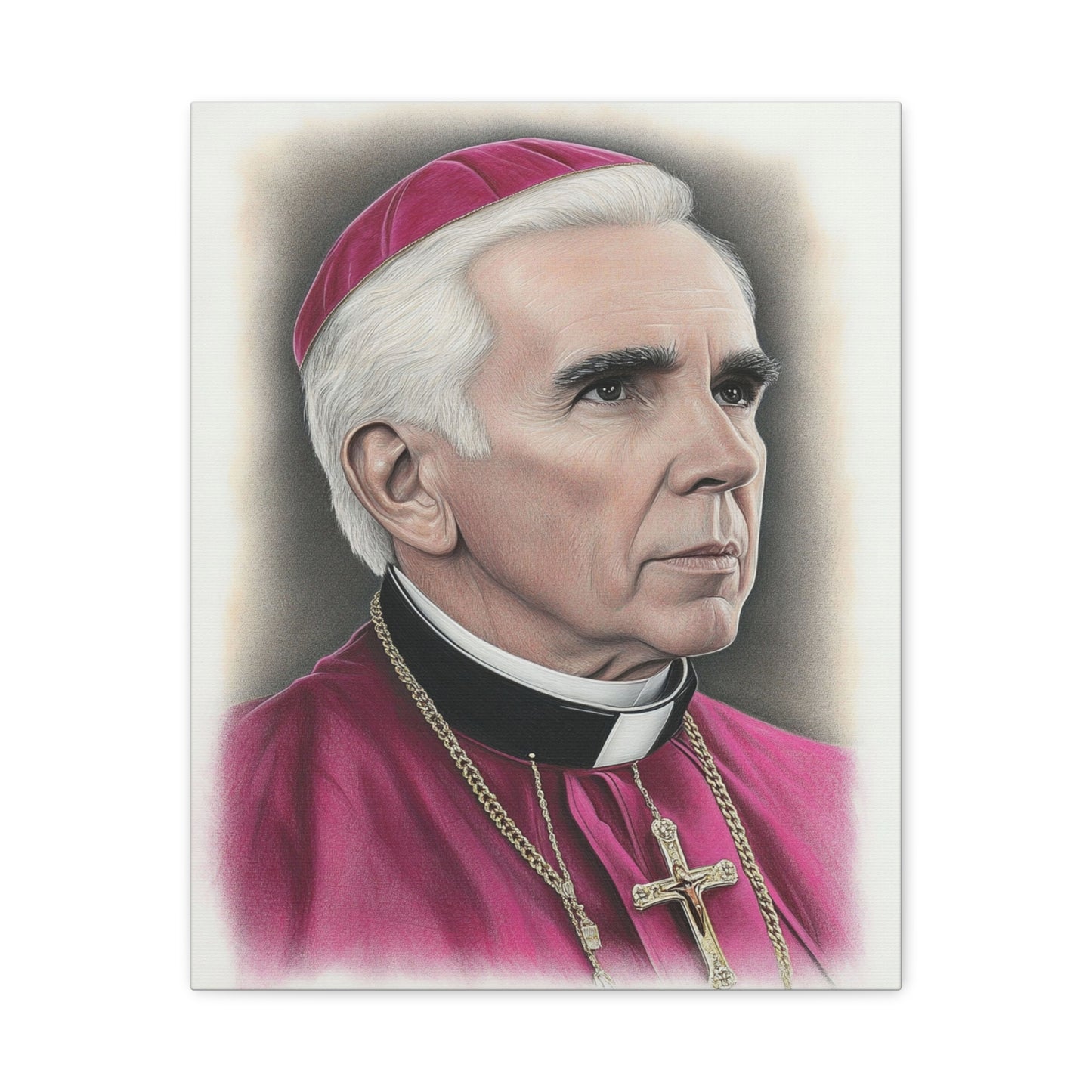 Bishop Fulton Sheen Canvas Print, Catholic Decor Wall, Gift Religious Christian