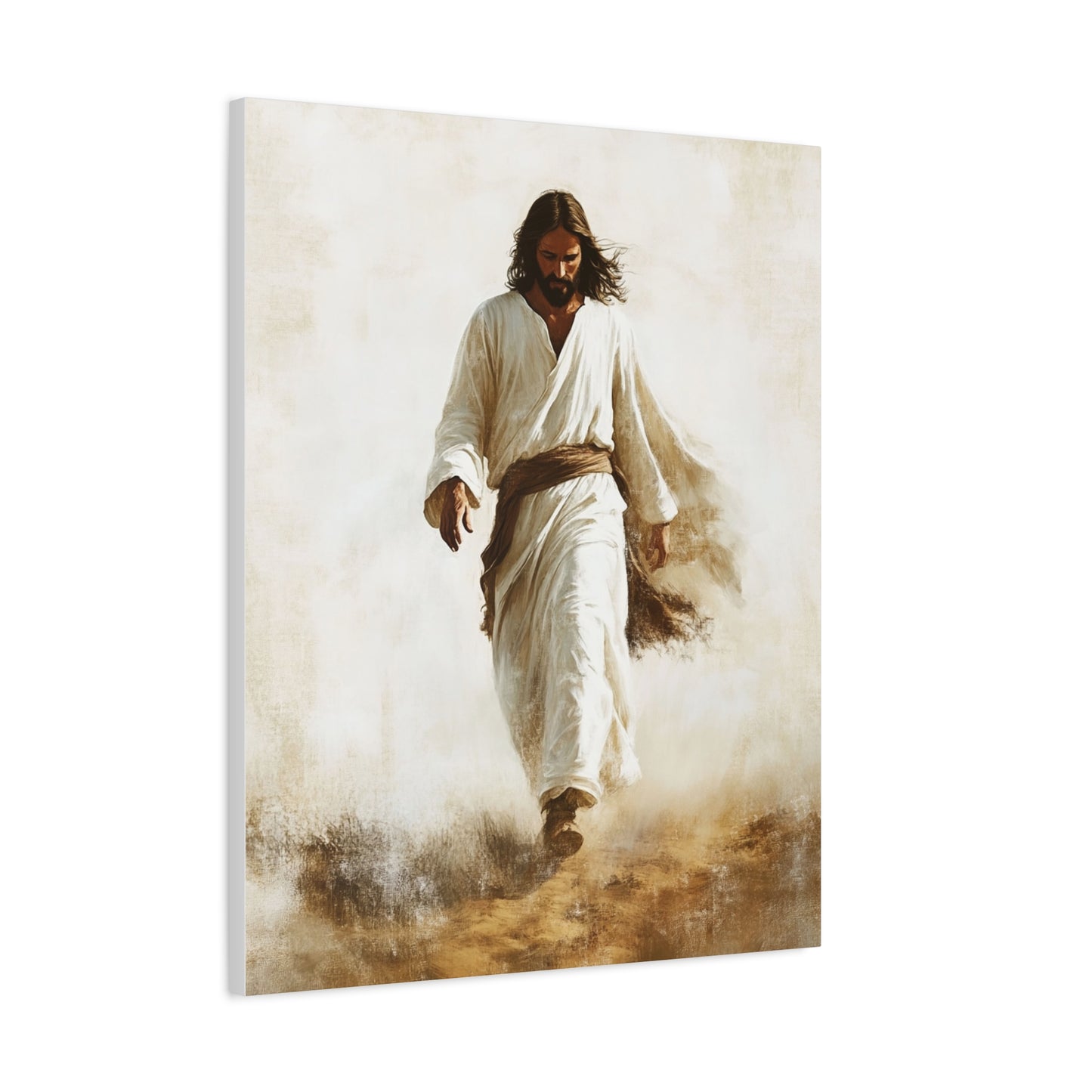 Jesus Christ Walking Through The Desert Catholic Canvas Wall Art, Christian Decor