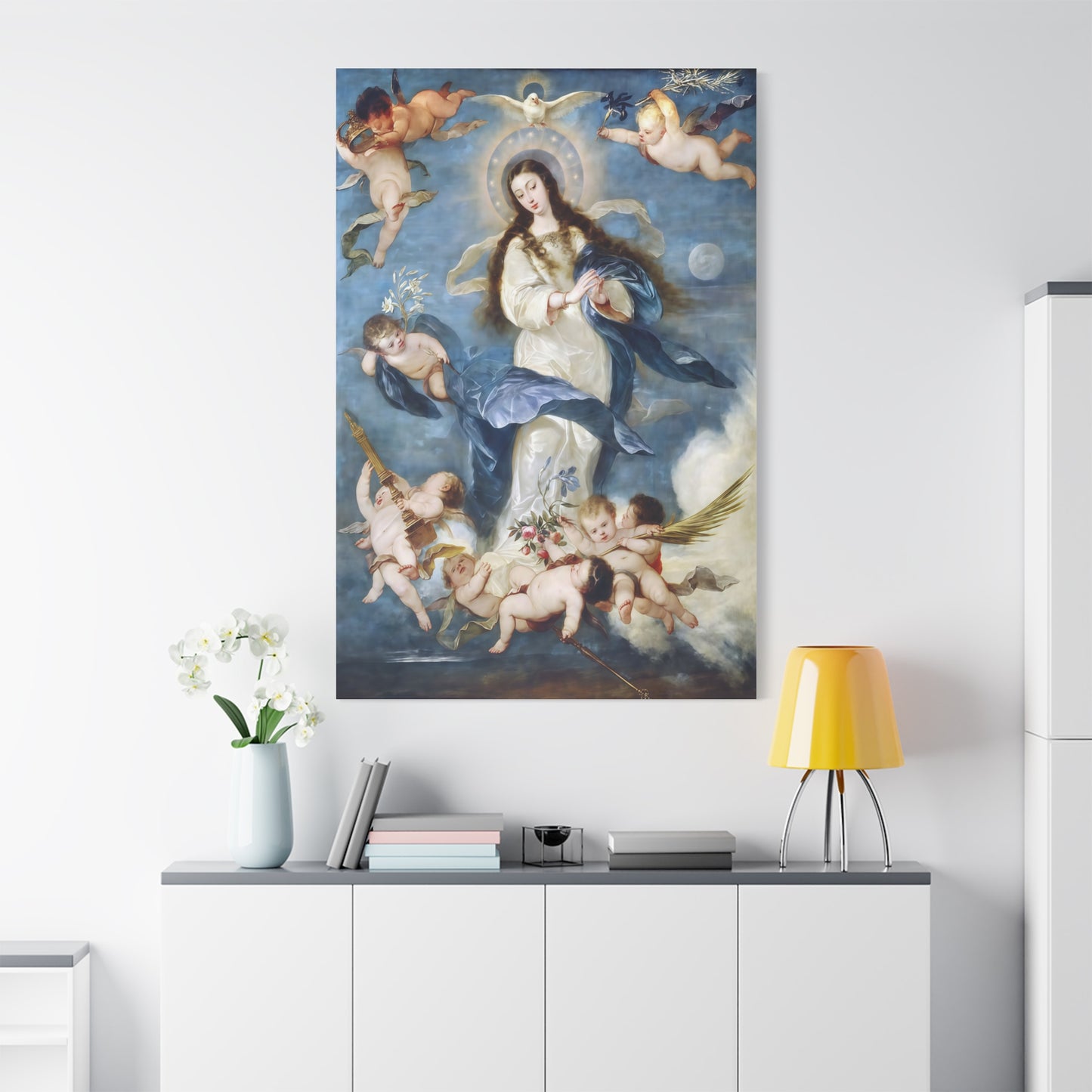 Ready To Hang - Mother Mary Immaculate Conception Catholic Canvas Wall Art, Christian Decor Our Lady
