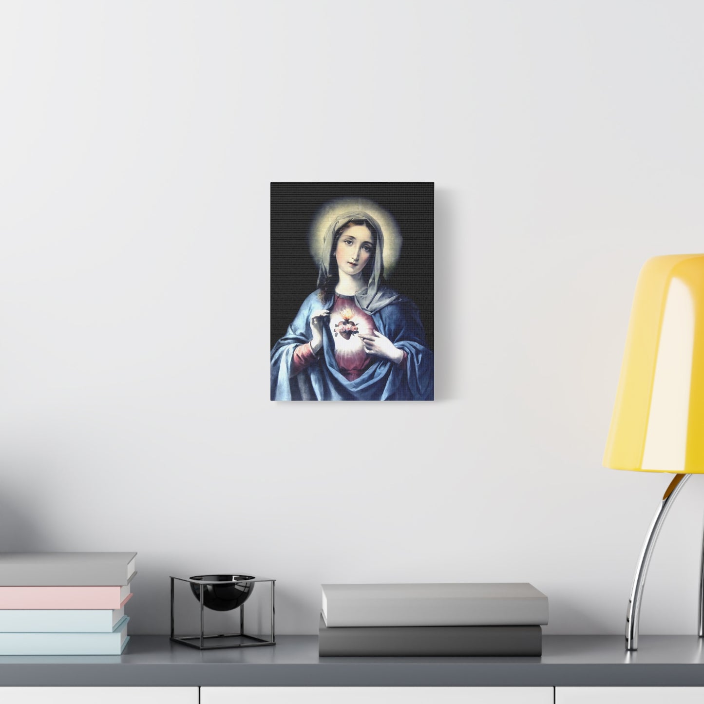 Ready to Hang - Immaculate Heart Virgin Mary Catholic Canvas Wall Art, Christian Decor