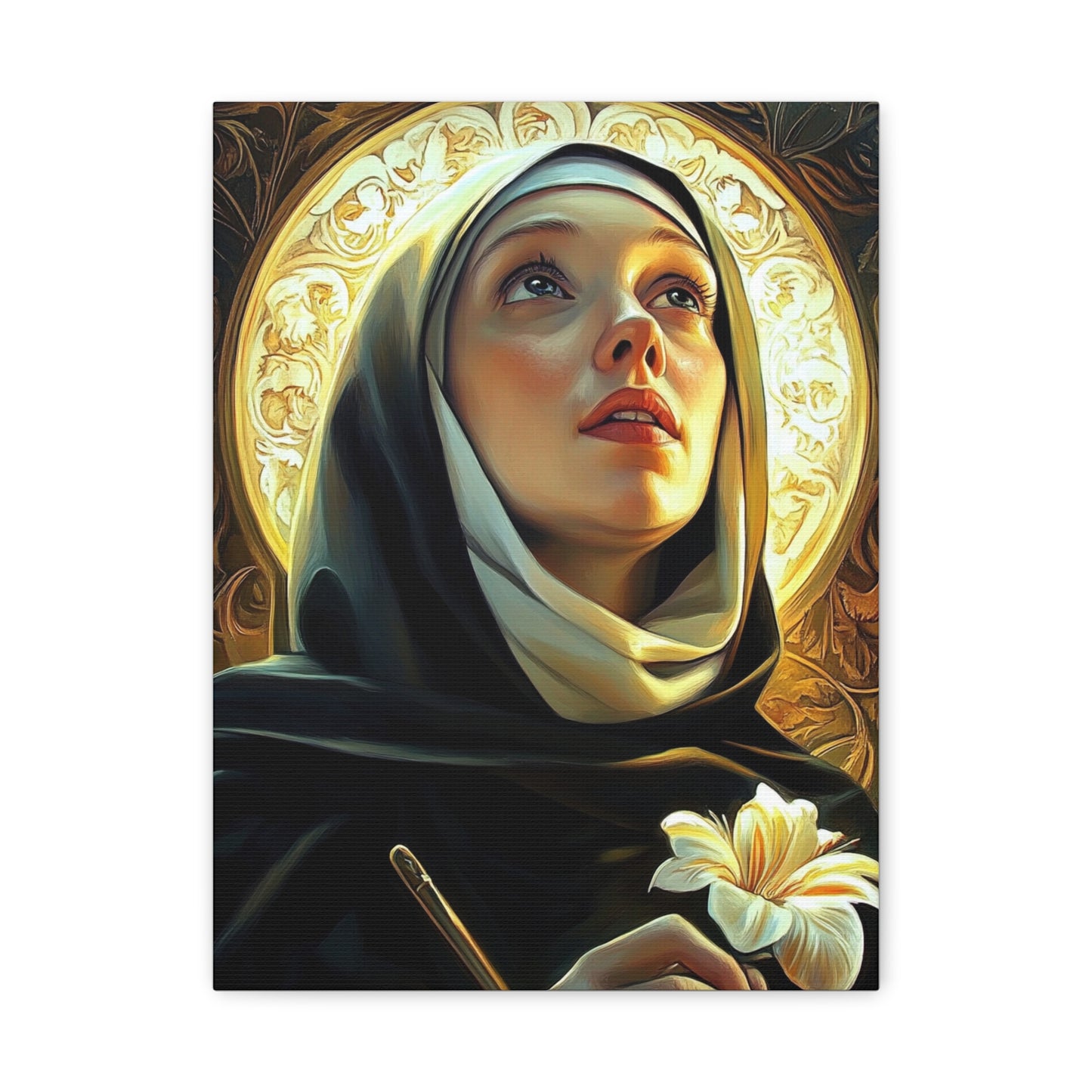 St. Catherine of Sweden Catholic Canvas Wall Art, Christian Decor