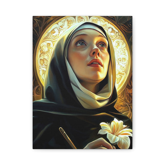 St. Catherine of Sweden Catholic Canvas Wall Art, Christian Decor