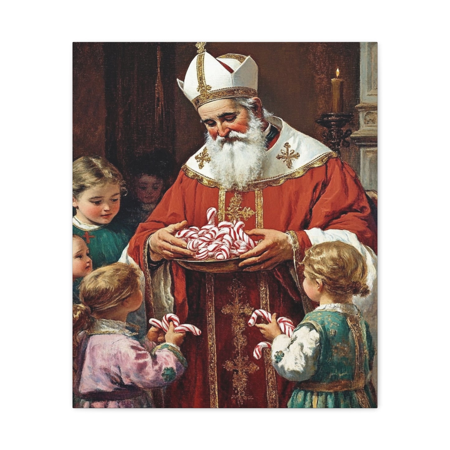 St. Nicholas of Bari - St. Nicholas of Myra Canvas Wall Art, Christian Decor