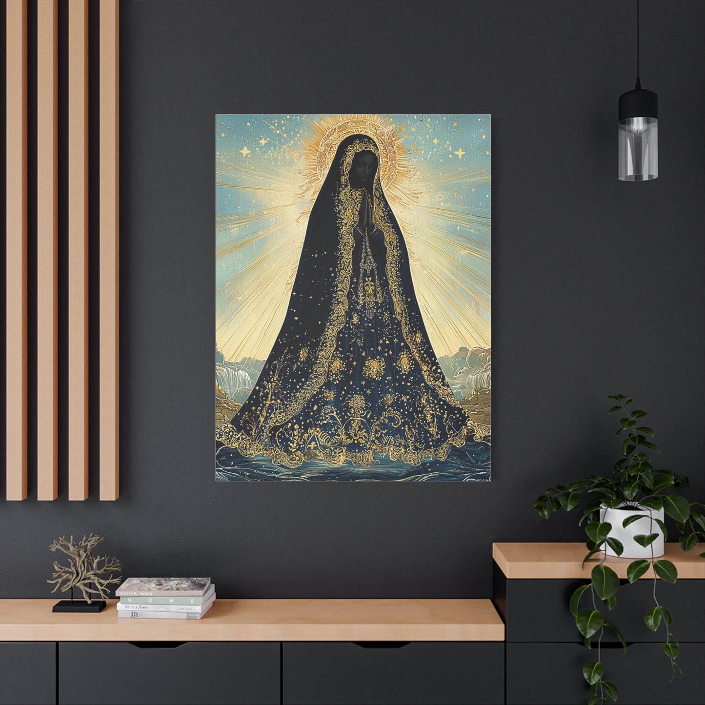 Our Lady Aparecida Canvas Print, Catholic Decor Wall, Gift Religious Christian