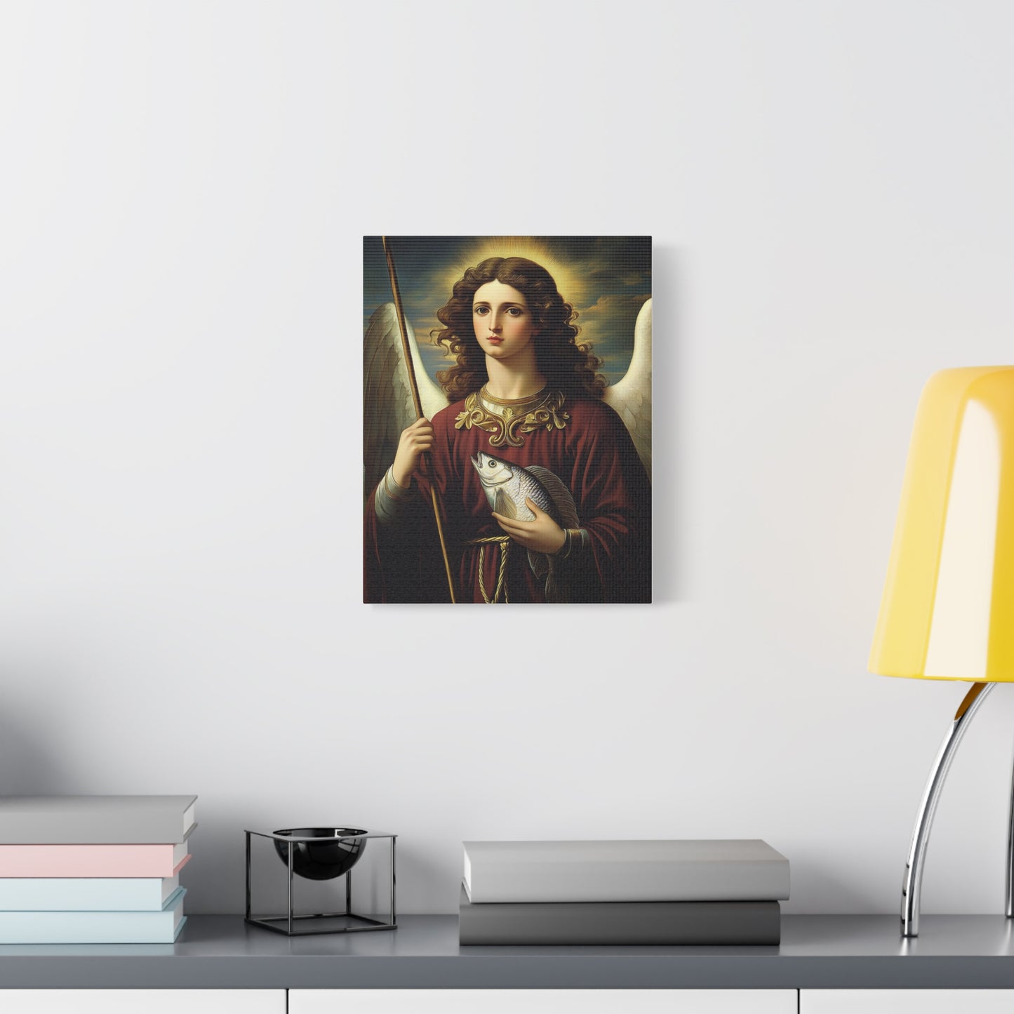 Ready To Hang - St. Rapahel the Archangel Catholic Canvas Wall Art, Christian Decor