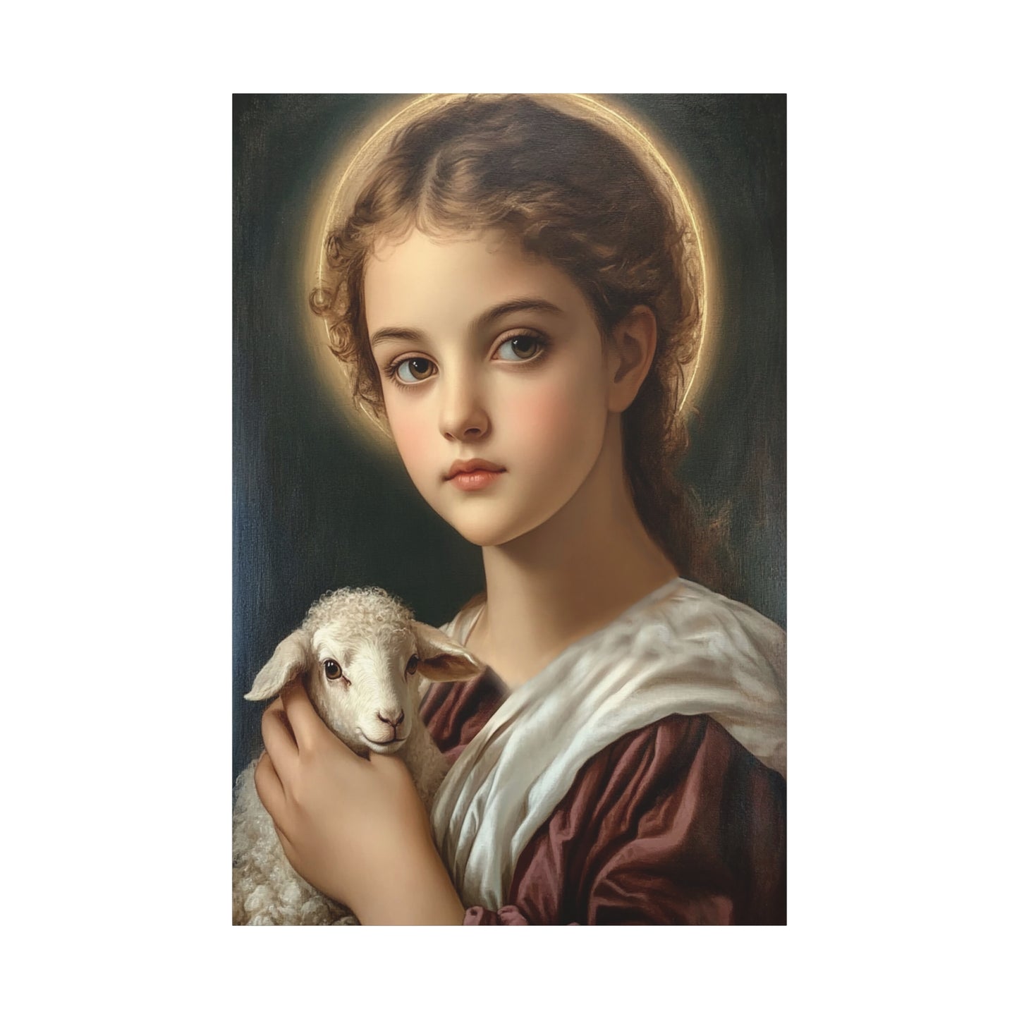 St. Agnes Catholic Canvas Wall Art, Christian Decor