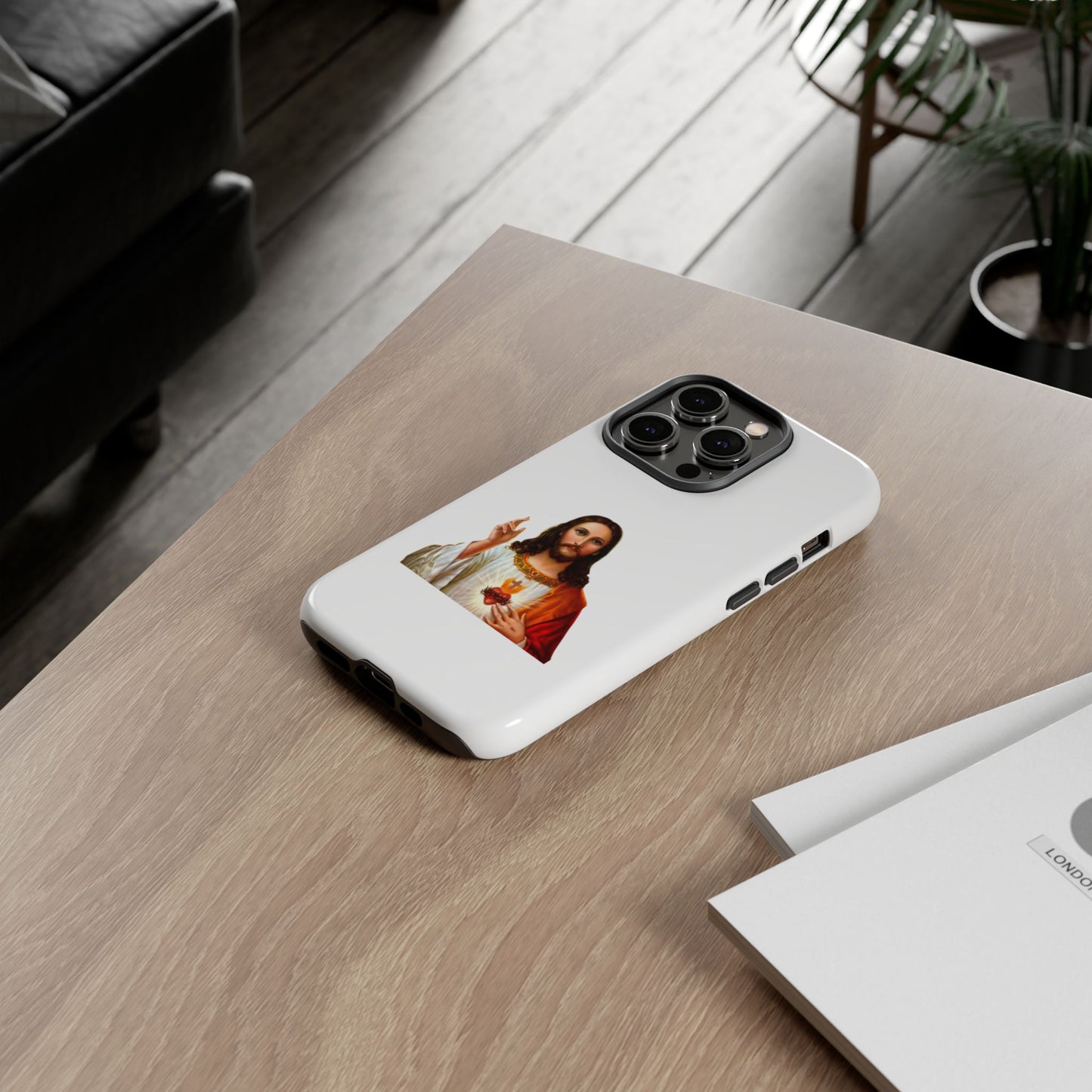 Artistic Phone Case Featuring Jesus, Tough Phone Case, Christian Gift, Religious Phone Cover, Inspirational Phone Accessory, Unique Jesus