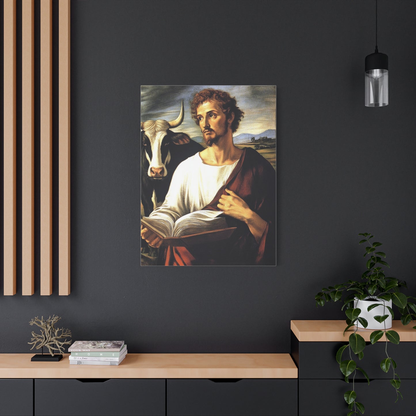 St. Luke the Evangelist Catholic Canvas Wall Art, Christian Decor