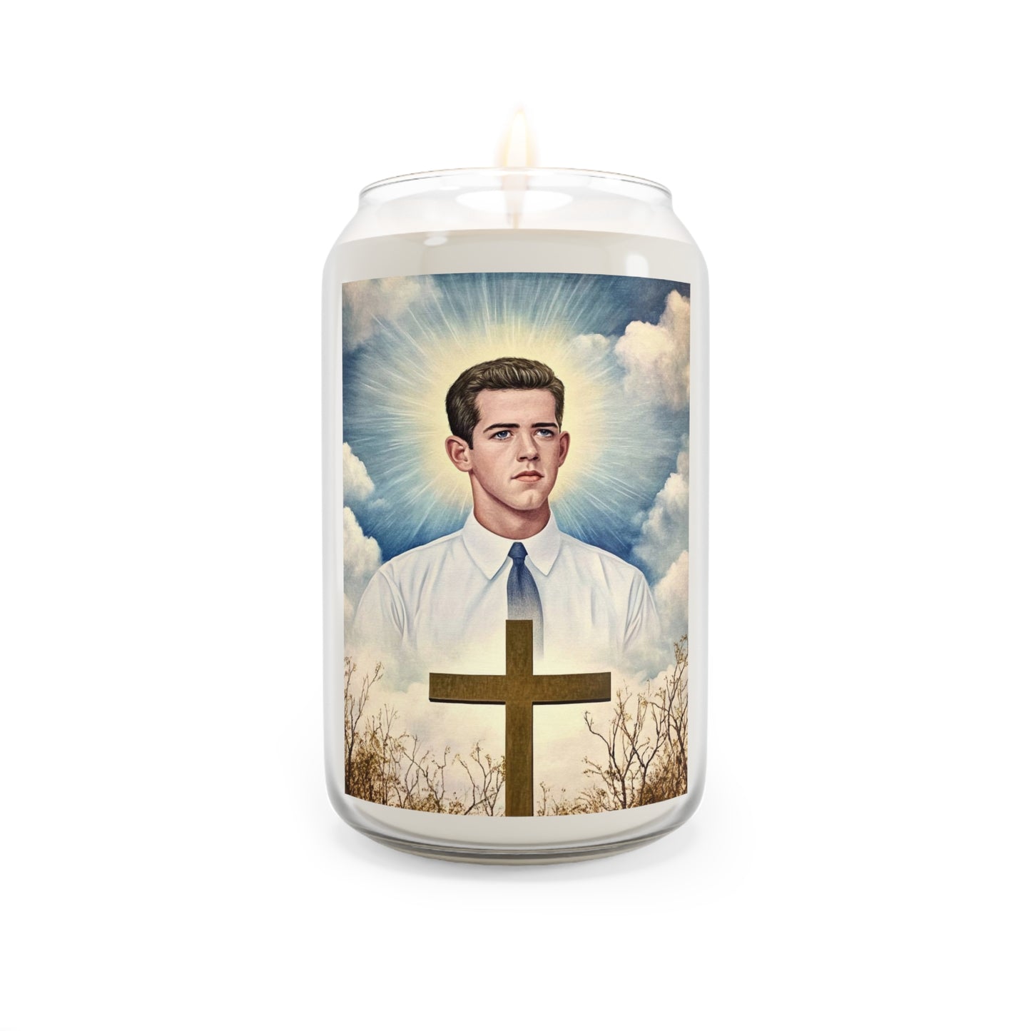 Bl. Alberto Marvelli Catholic Serenity Scented Candle, 13.75oz | Relaxation Gift, Home Decor, Calm Atmosphere, Religious Decor