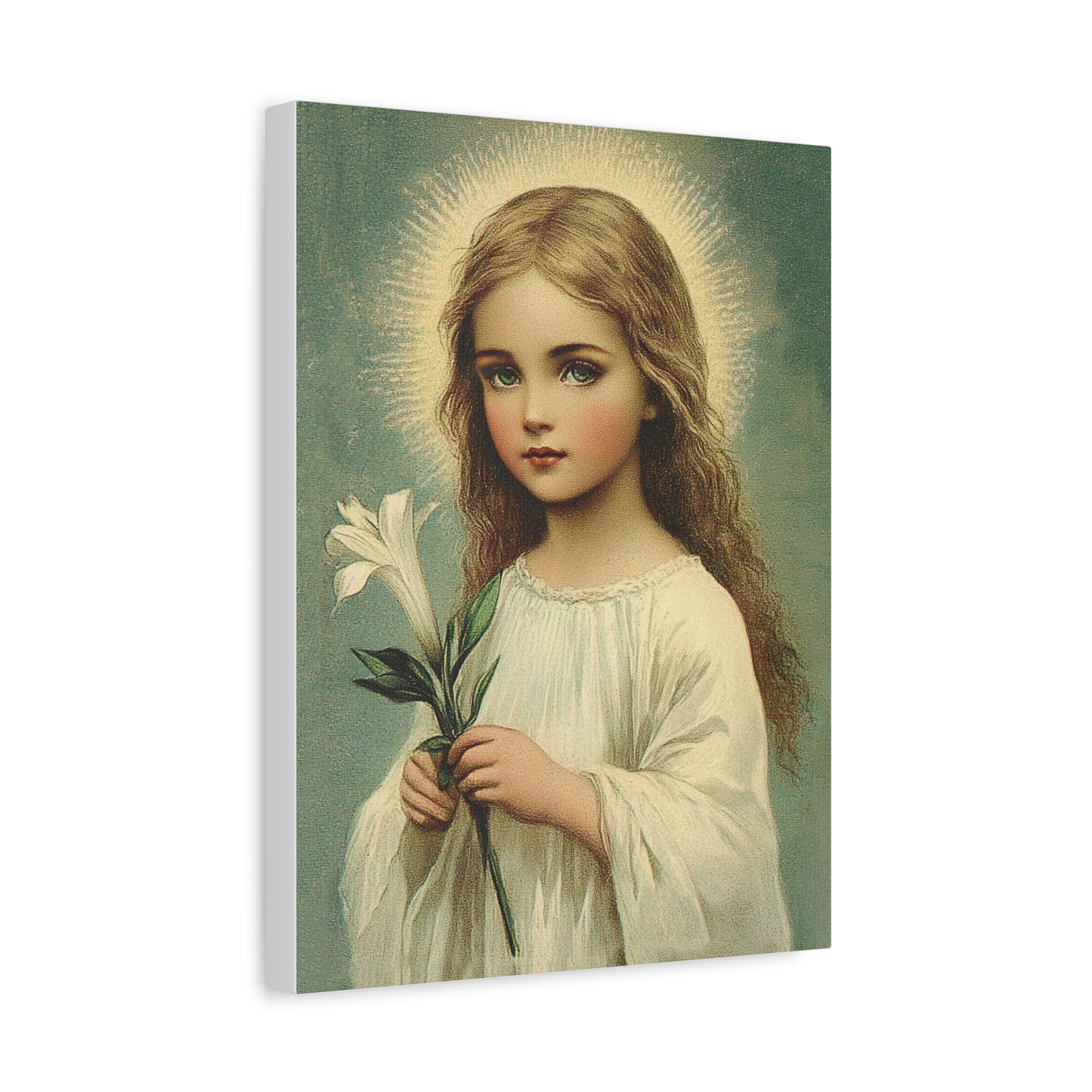 Child Mary Catholic Canvas Wall Art, Christian Decor