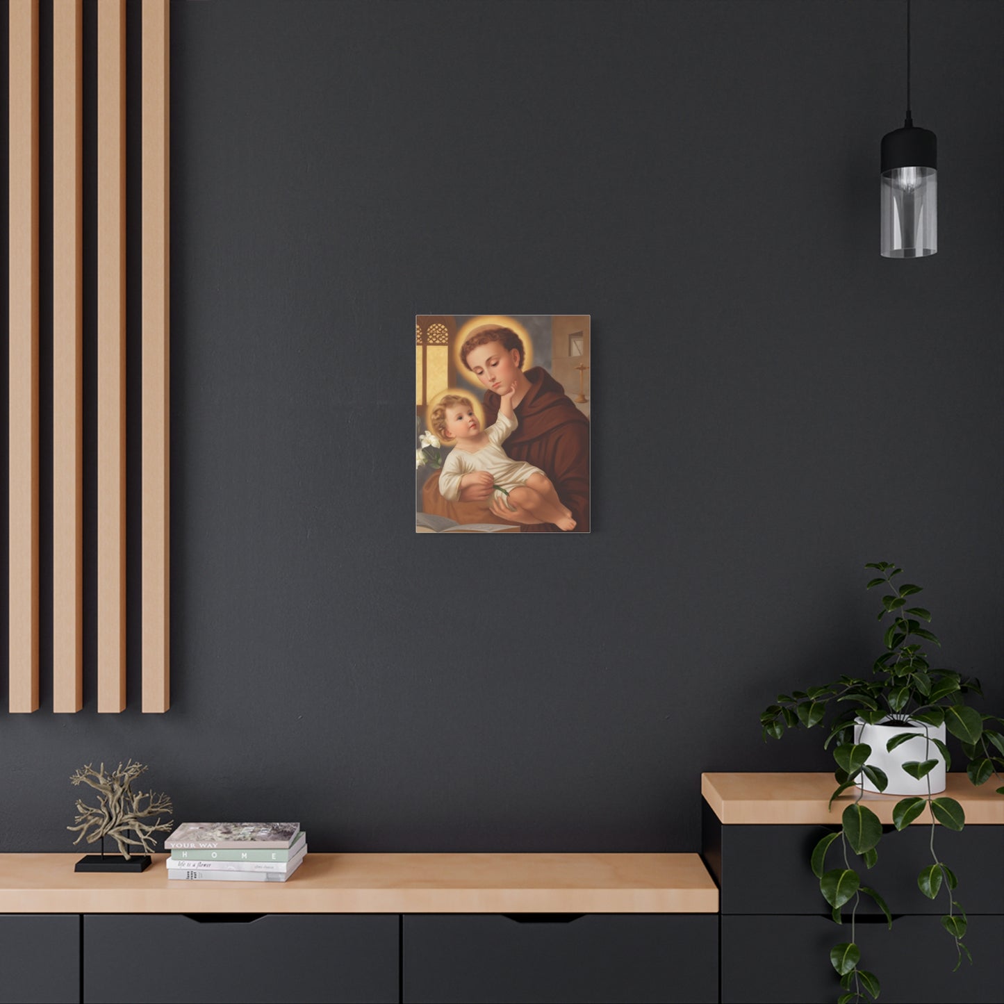 St. Anthony and Jesus Catholic Canvas Print, Catholic Decor Wall, Gift Religious Christian