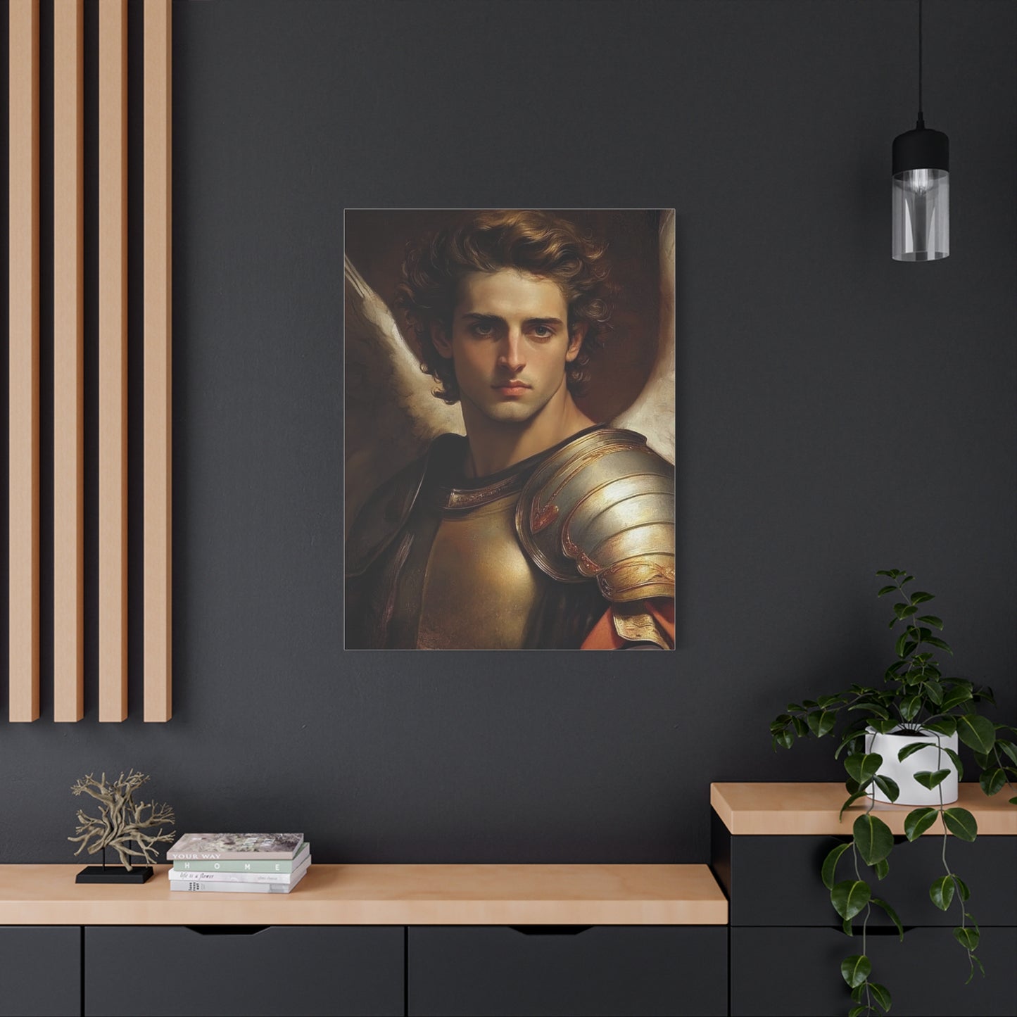 Michael the Archangel Catholic Canvas Wall Art, Christian Decor