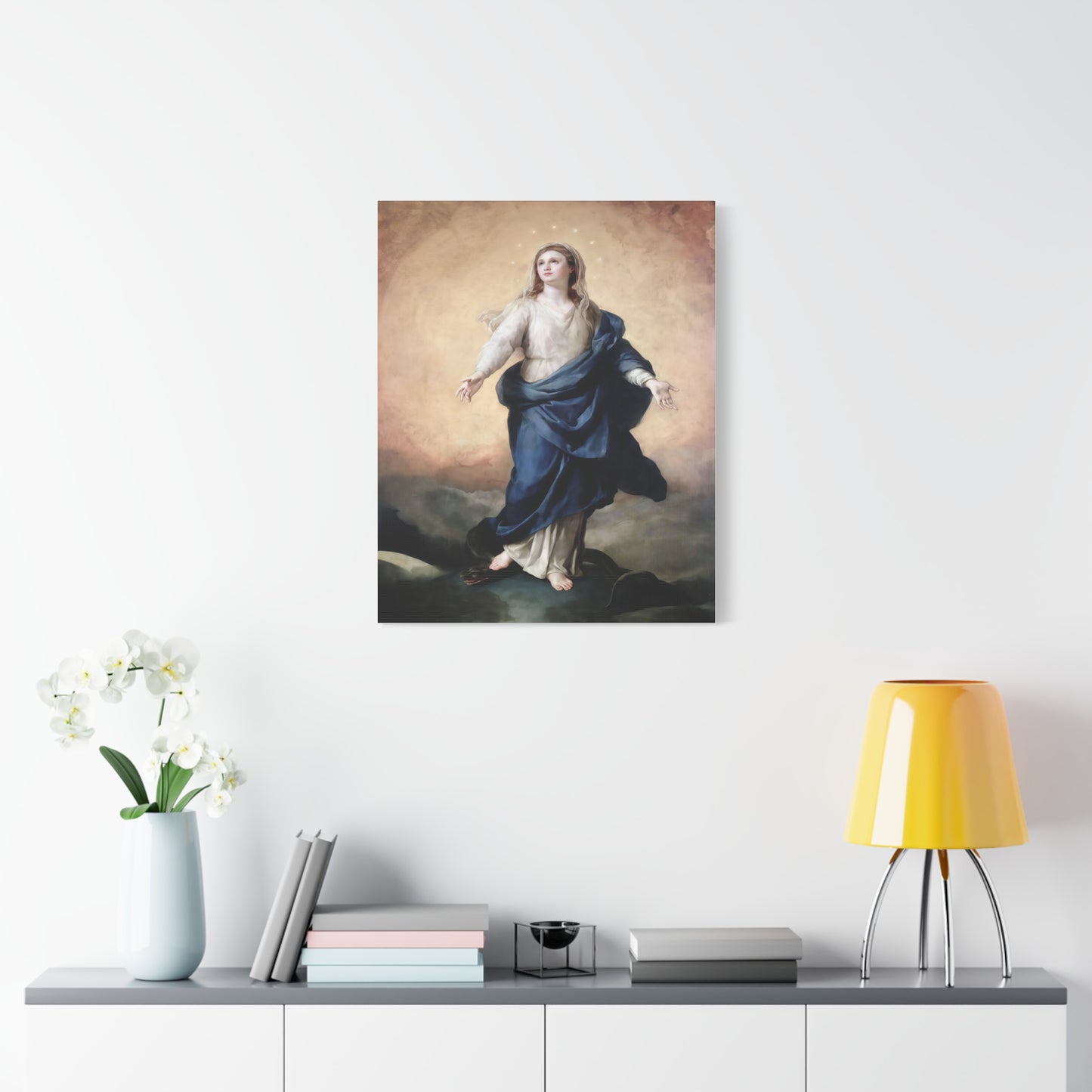 Ready to Hang - Immaculate Conception Virgin Mary Catholic Canvas Wall Art, Christian Decor