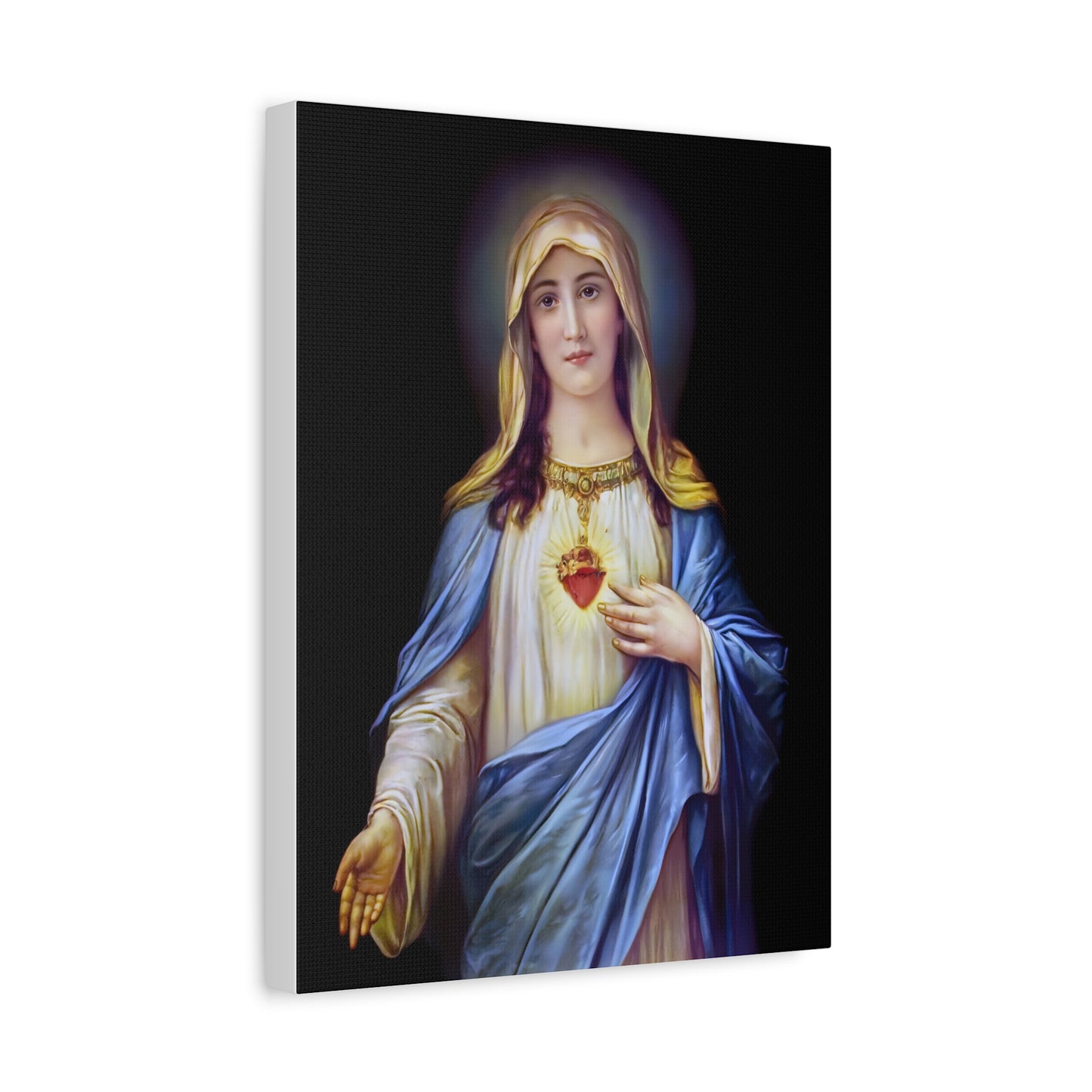 Immaculate Heart Mother Mary - Catholic Canvas Wall Art, Christian Decor