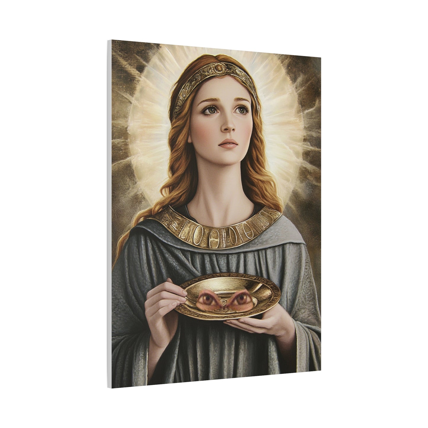 St. Lucy Catholic Canvas Wall Art, Christian Decor