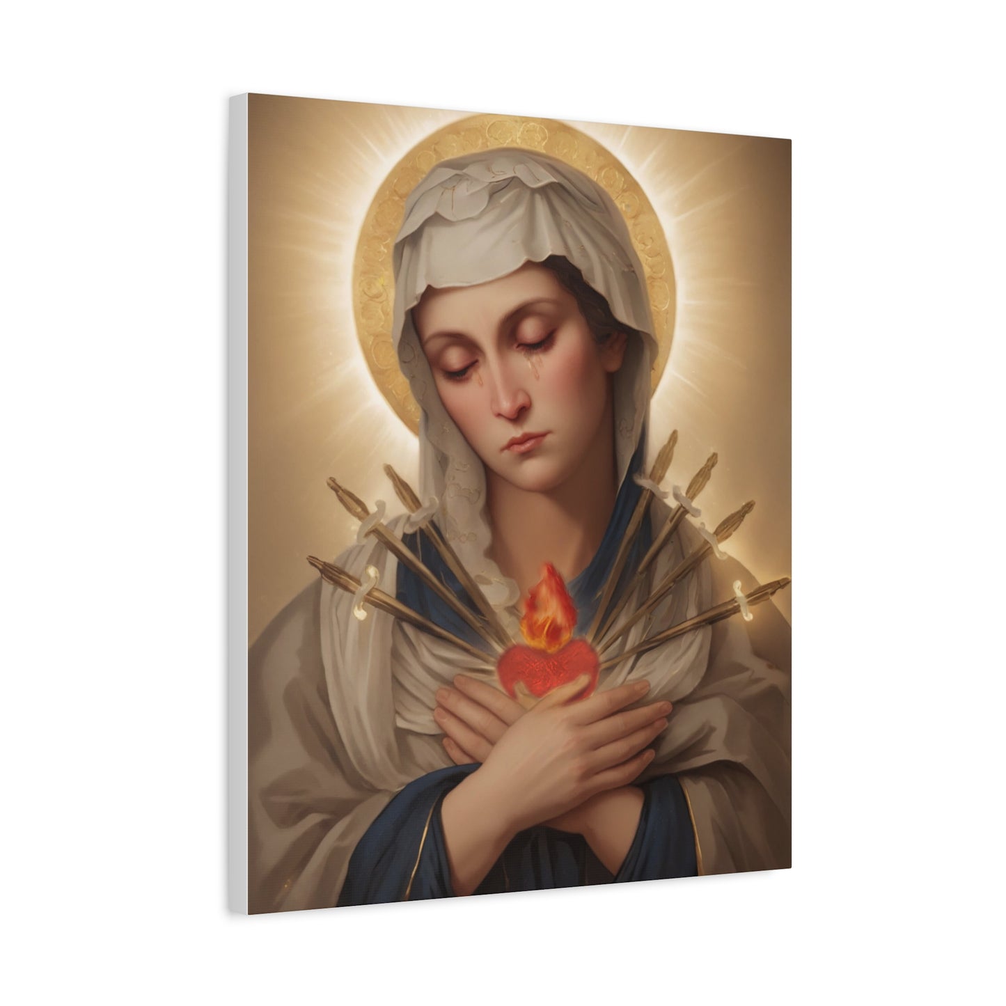 Ready to Hang - Mary Our Lady Of Sorrows Catholic Canvas Wall Art, Christian Decor