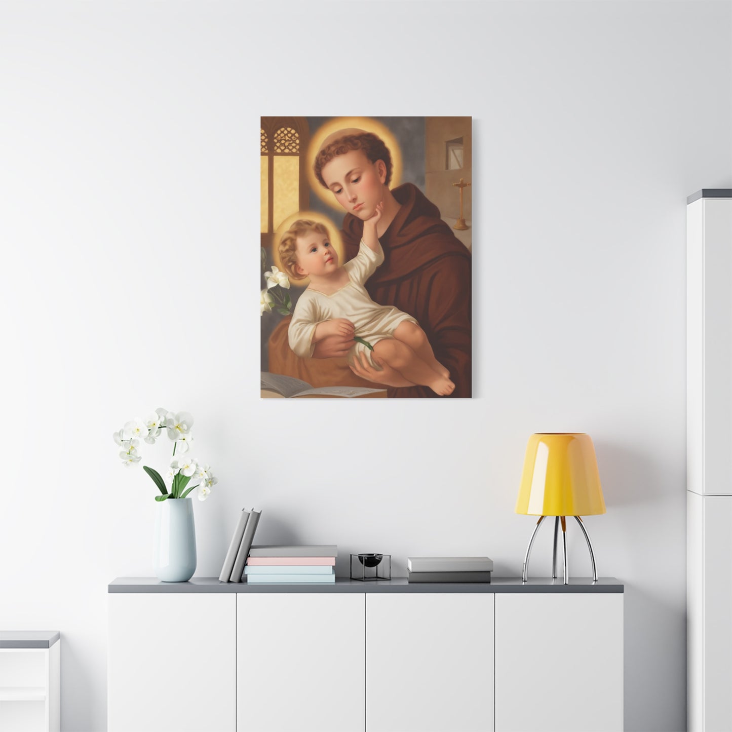 St. Anthony and Jesus Catholic Canvas Print, Catholic Decor Wall, Gift Religious Christian